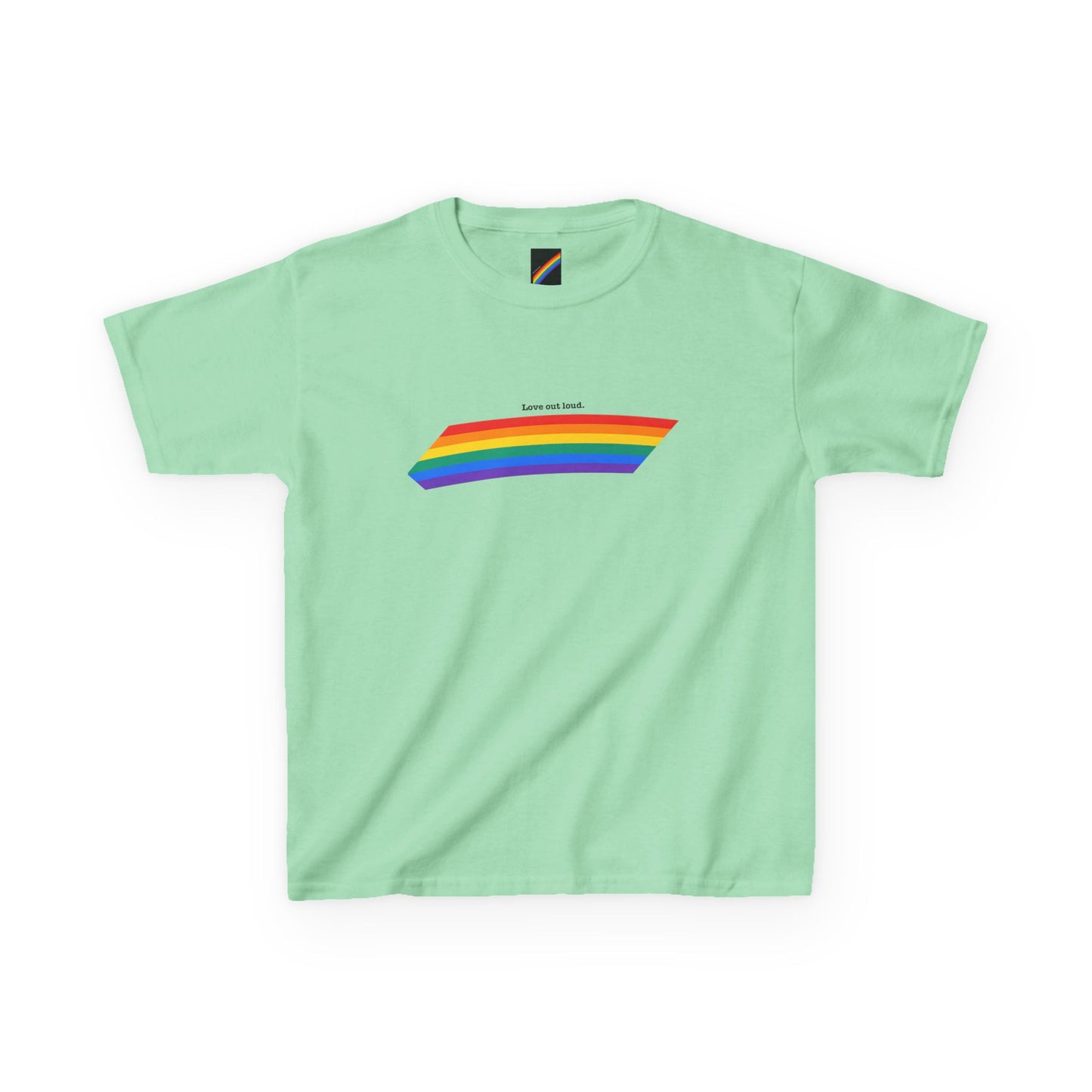 Kids Rainbow Graphic Tee - "Love out Loud" Design pride