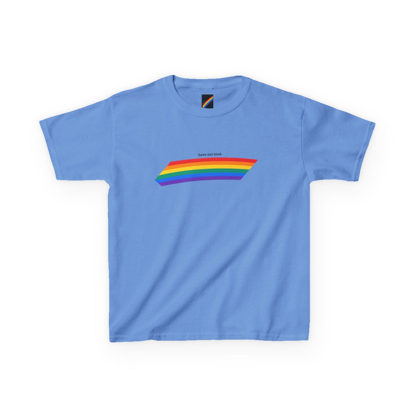 Kids Rainbow Graphic Tee - "Love out Loud" Design pride