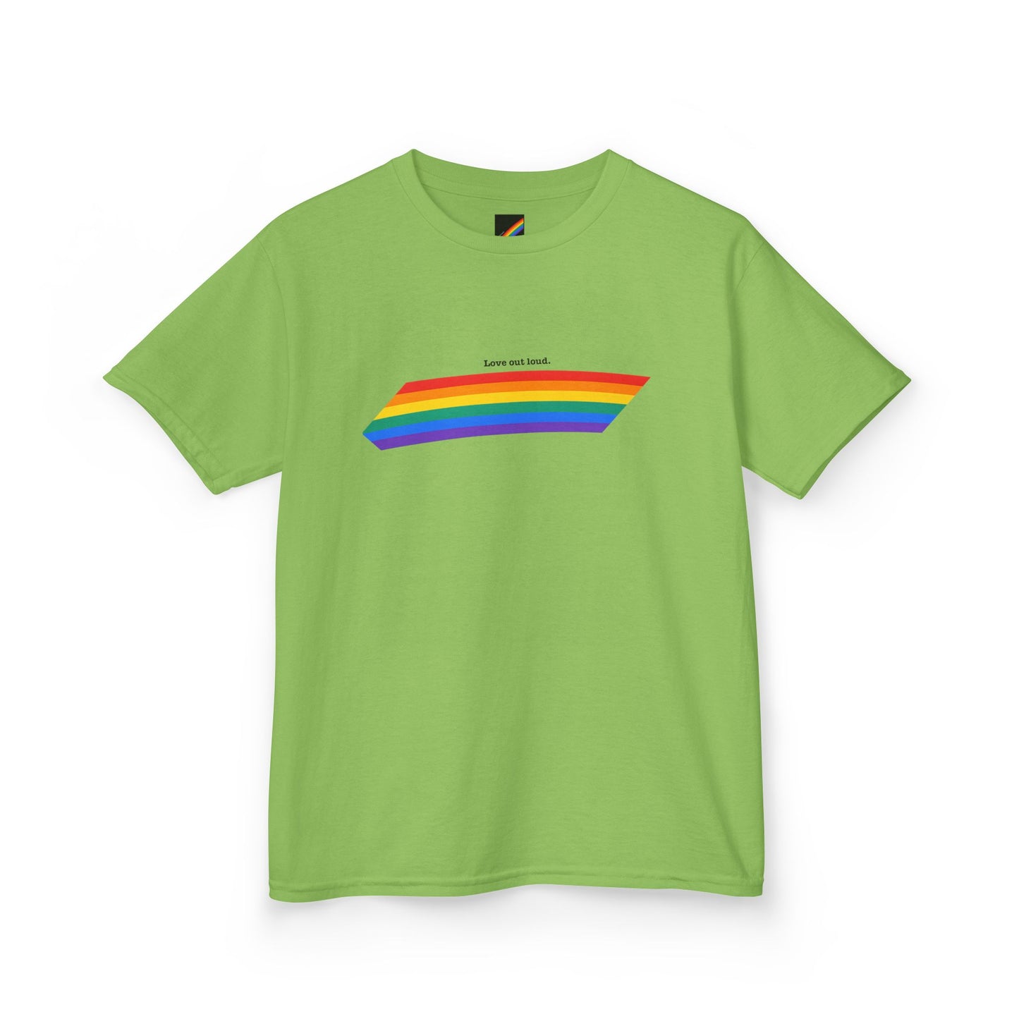 Kids Rainbow Graphic Tee - "Love out Loud" Design pride