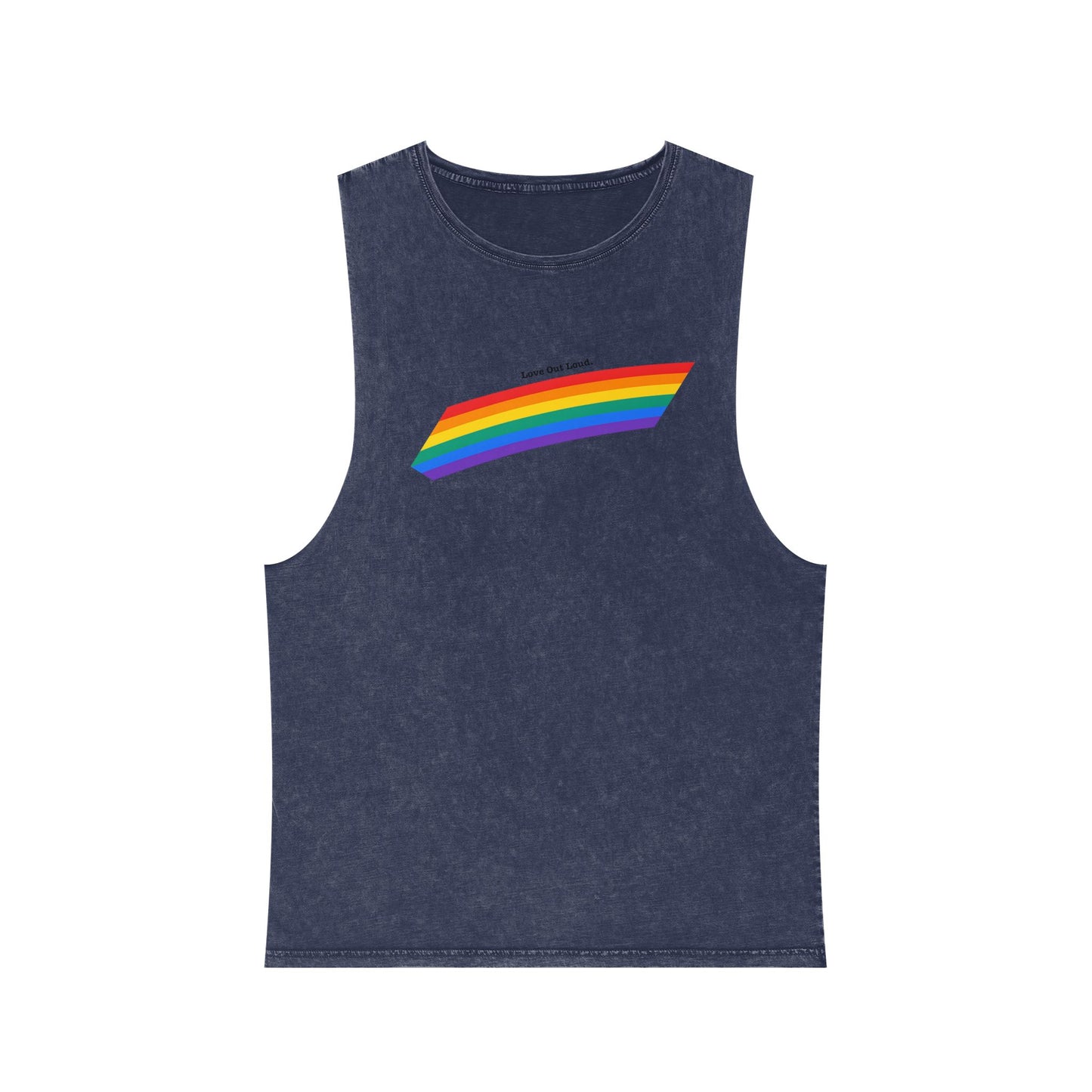 Unisex Stonewash Rainbow Pride Tank Top - Pride Apparel, Summer Essential
