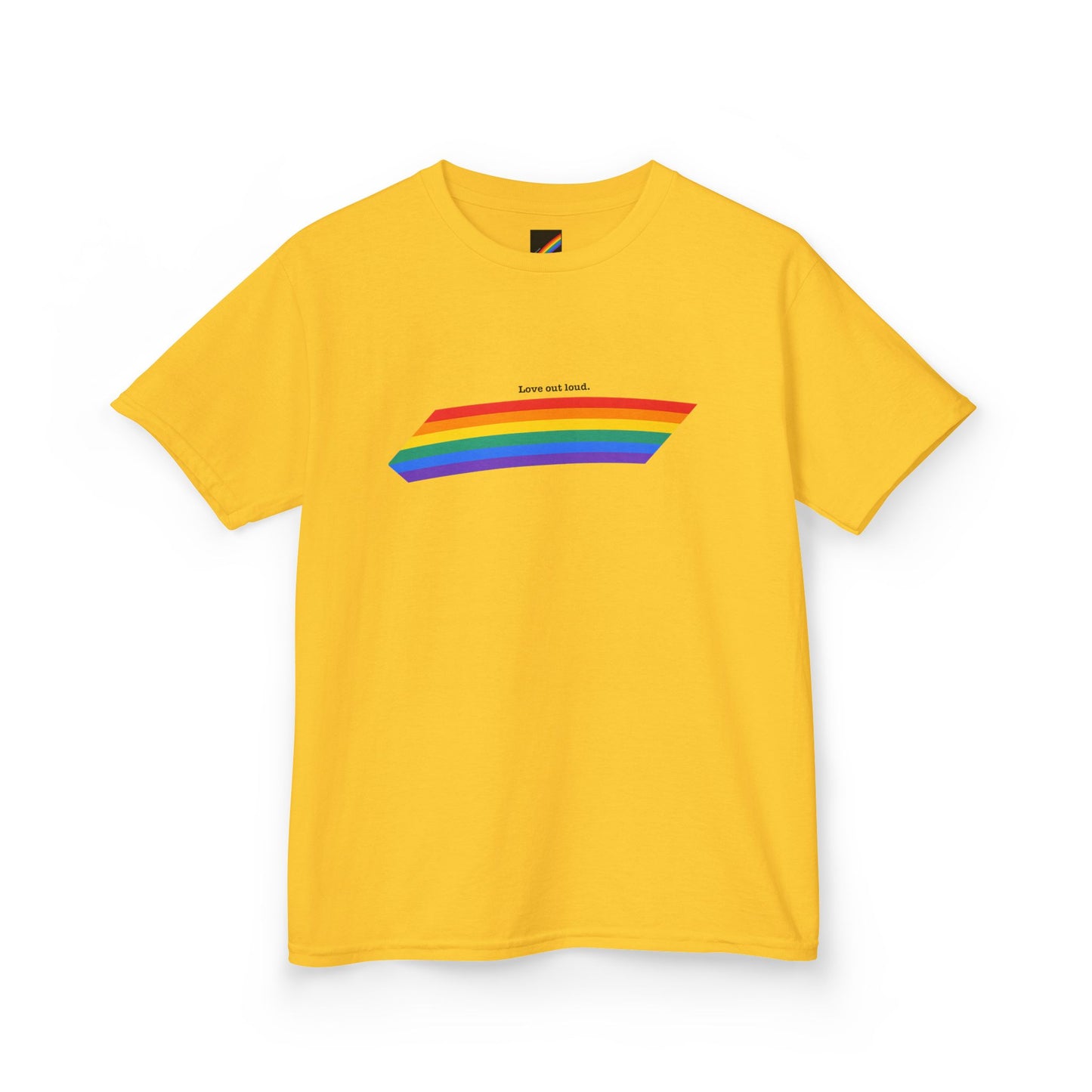 Kids Rainbow Graphic Tee - "Love out Loud" Design pride