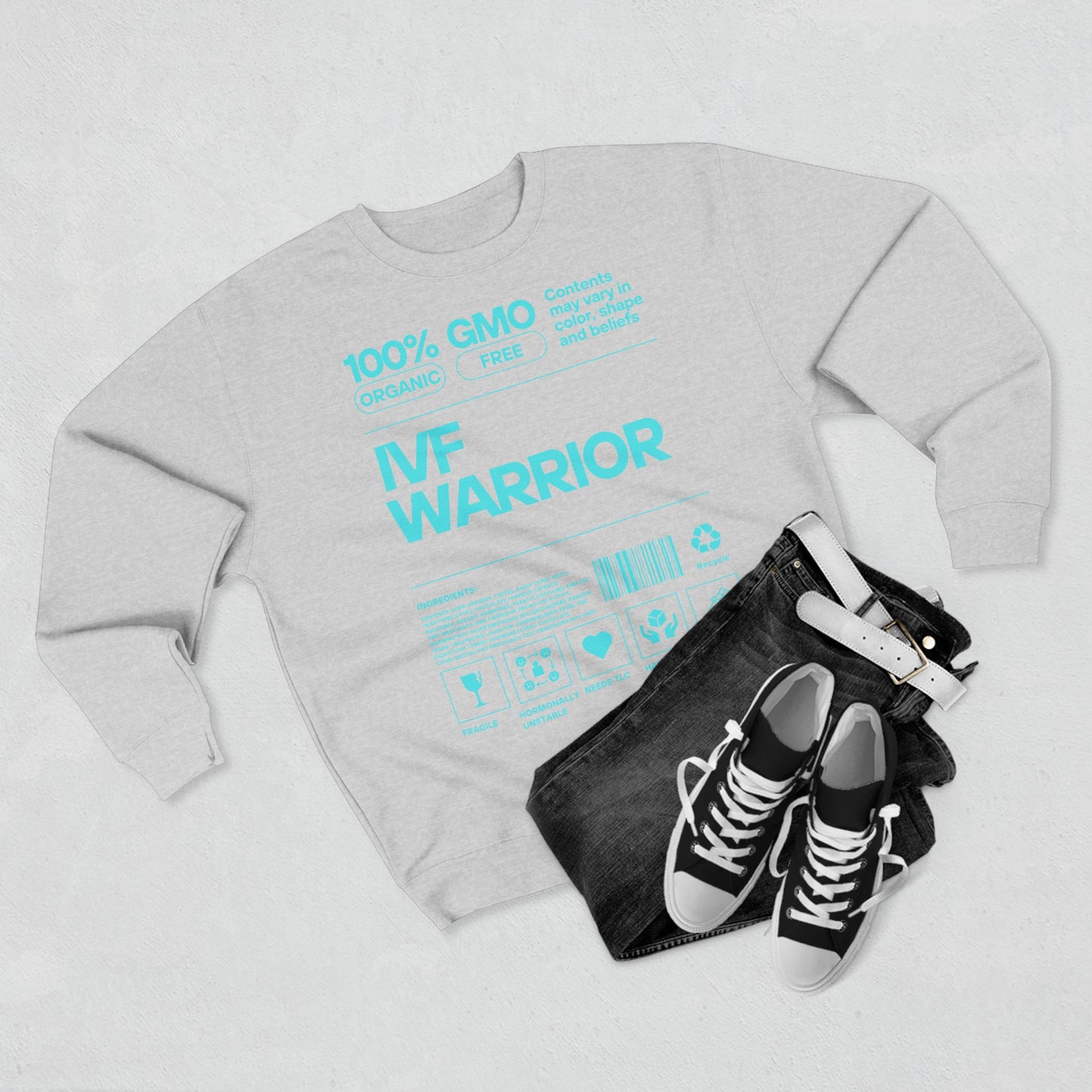IVF Warrior Crewneck Sweatshirt, Infertility Awareness Jumper, Fertility Support Pullover, TTC Gift Shirt, IVF Survivor Sweater