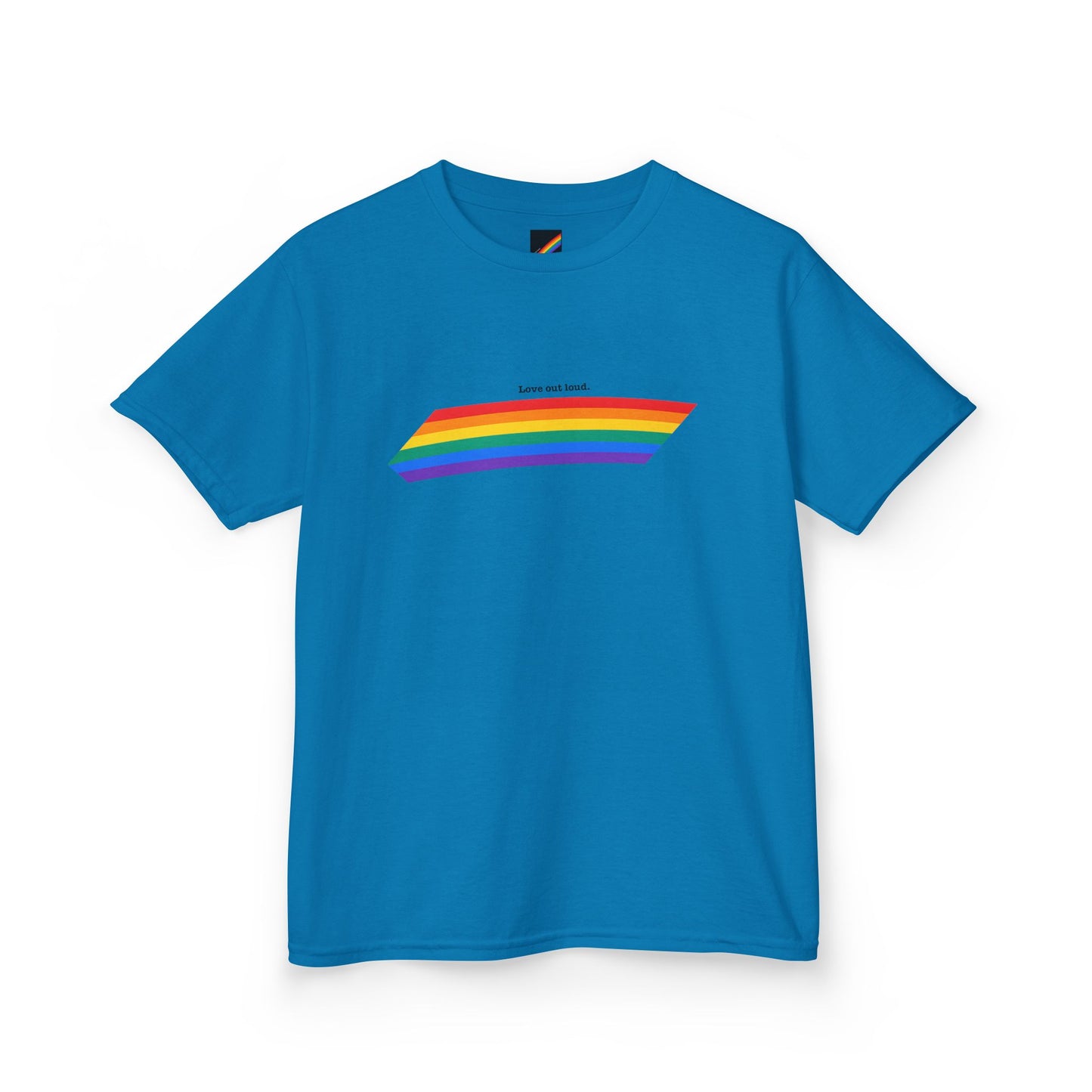 Kids Rainbow Graphic Tee - "Love out Loud" Design pride