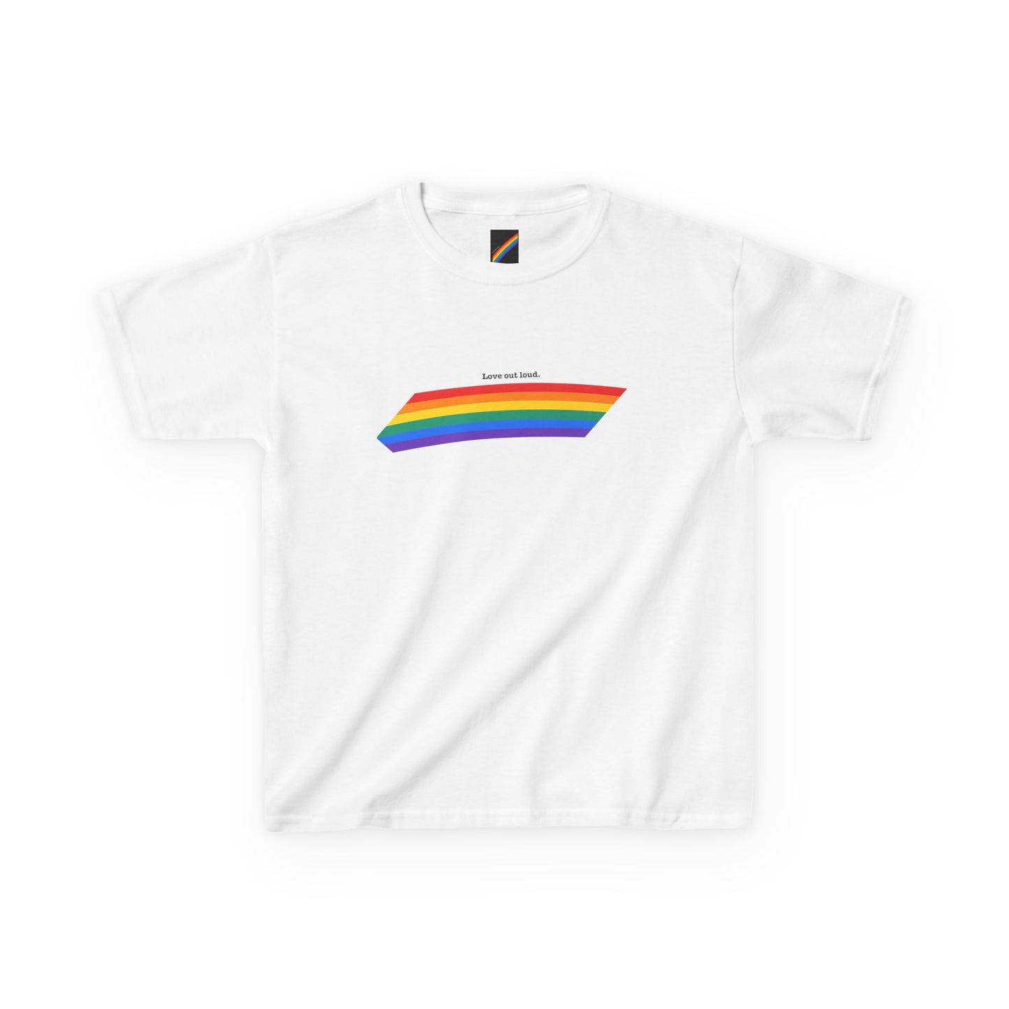Kids Rainbow Graphic Tee - "Love out Loud" Design pride