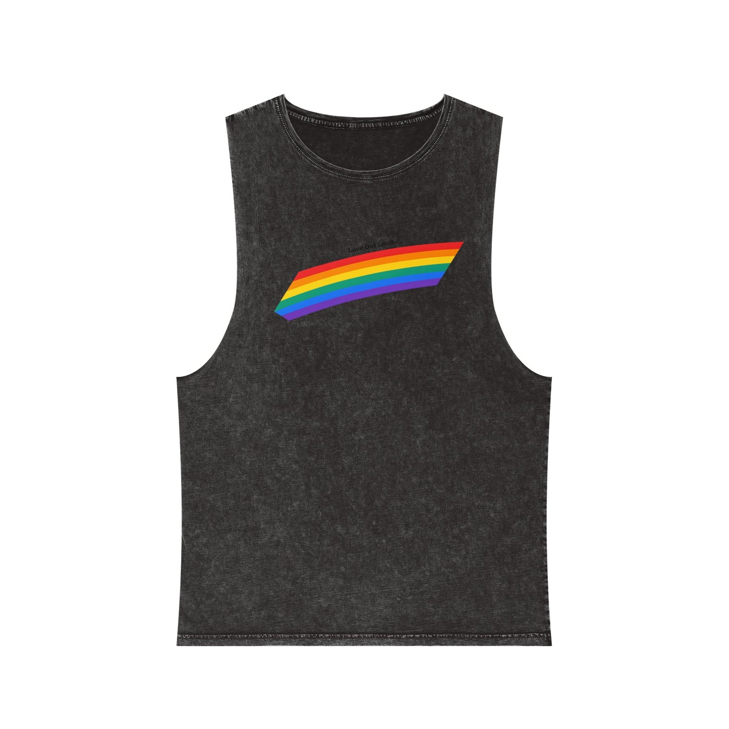 Unisex Stonewash Rainbow Pride Tank Top - Pride Apparel, Summer Essential