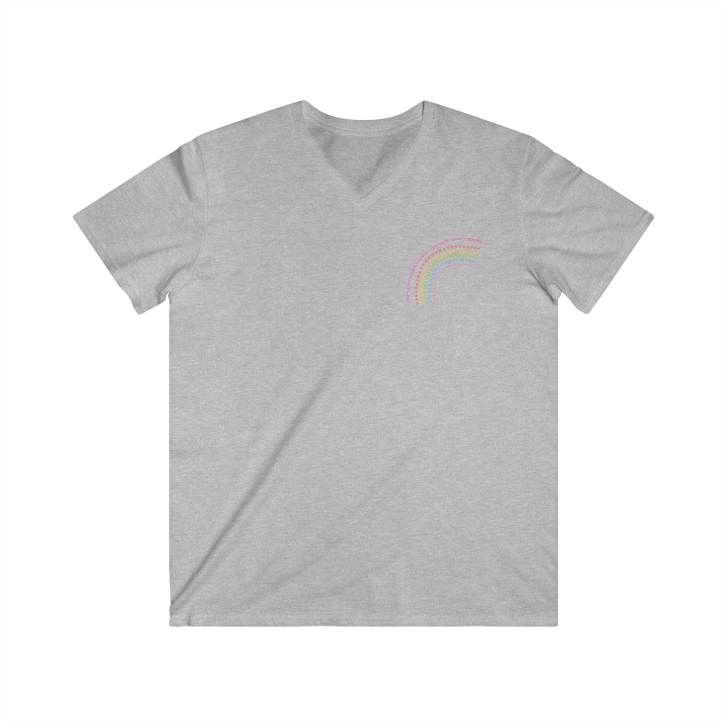 PRIDE Two Dads Rainbow Graphic Men's Fitted V-Neck Tee, Casual Wear, Pride Apparel, Summer Shirt, Unique Gift, Unisex Style
