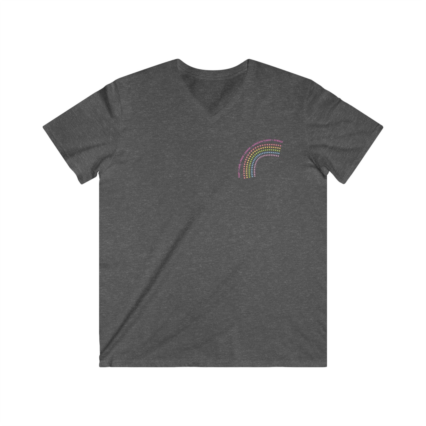 PRIDE Two Dads Rainbow Graphic Men's Fitted V-Neck Tee, Casual Wear, Pride Apparel, Summer Shirt, Unique Gift, Unisex Style