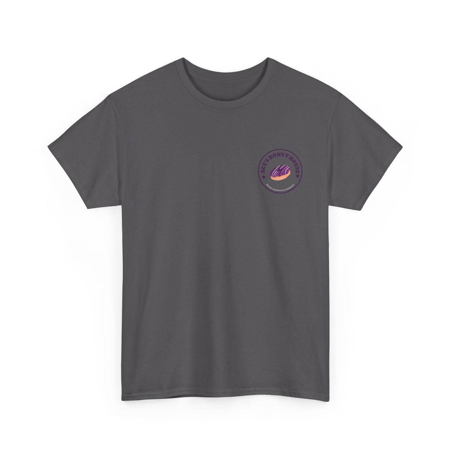 Unisex Heavy Cotton Tee - Ace and Aro fun tee "donut need sex or romance" Casual T-Shirt