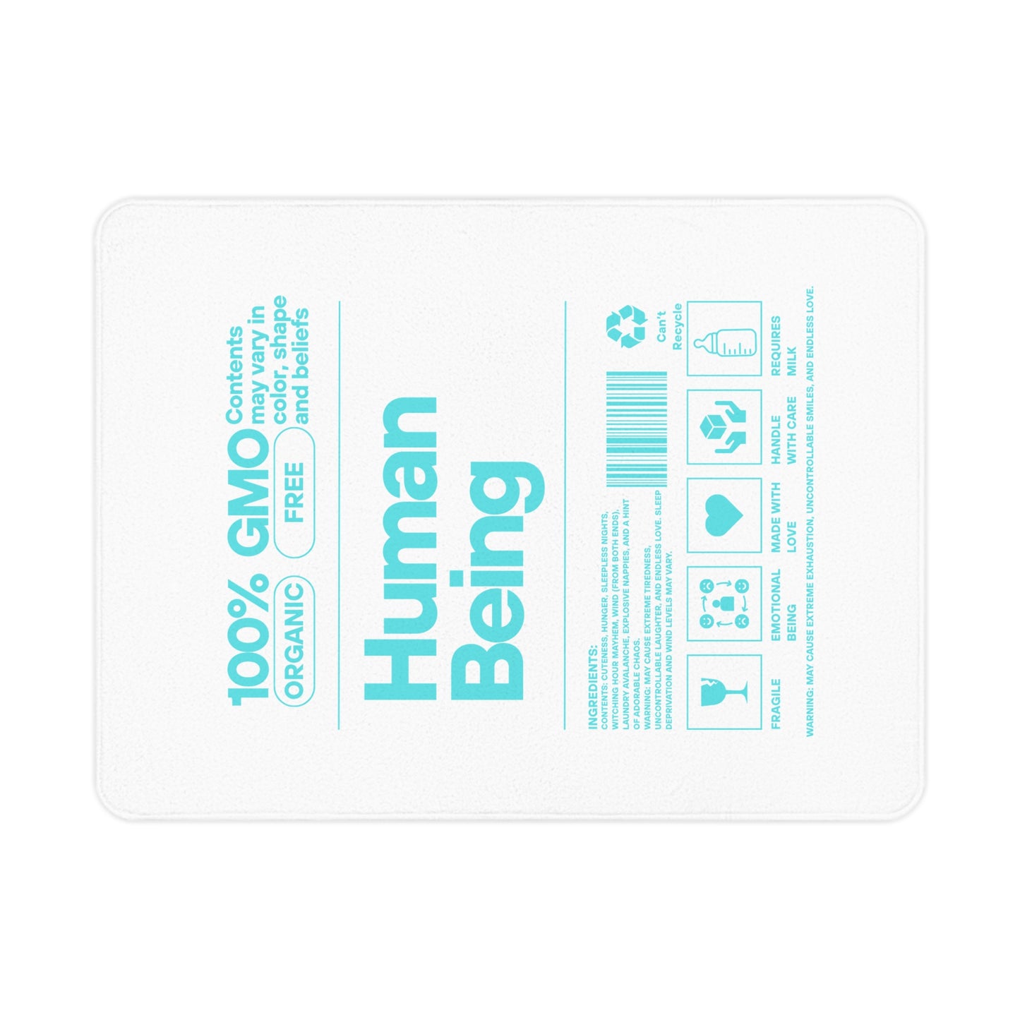 Organic Toddler Blanket – 'Human Being' Design, Eco-Friendly & Soft