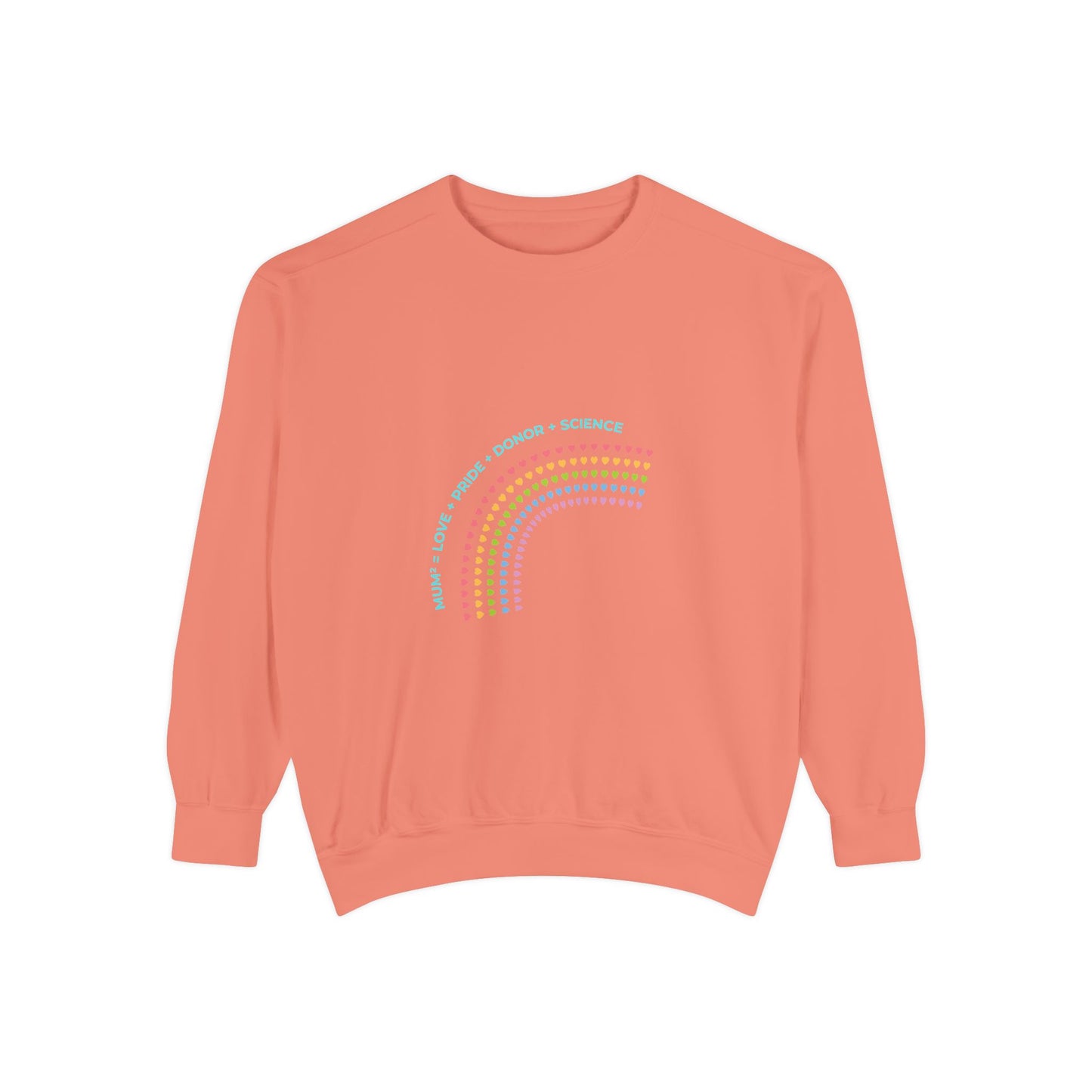 PRIDE MUMS2 Dot Rainbow Sweatshirt, Unisex Garment-Dyed Sweatshirt, Cozy Layering Piece, Perfect for Science Lovers, Gift for LGBTQ+ Ally