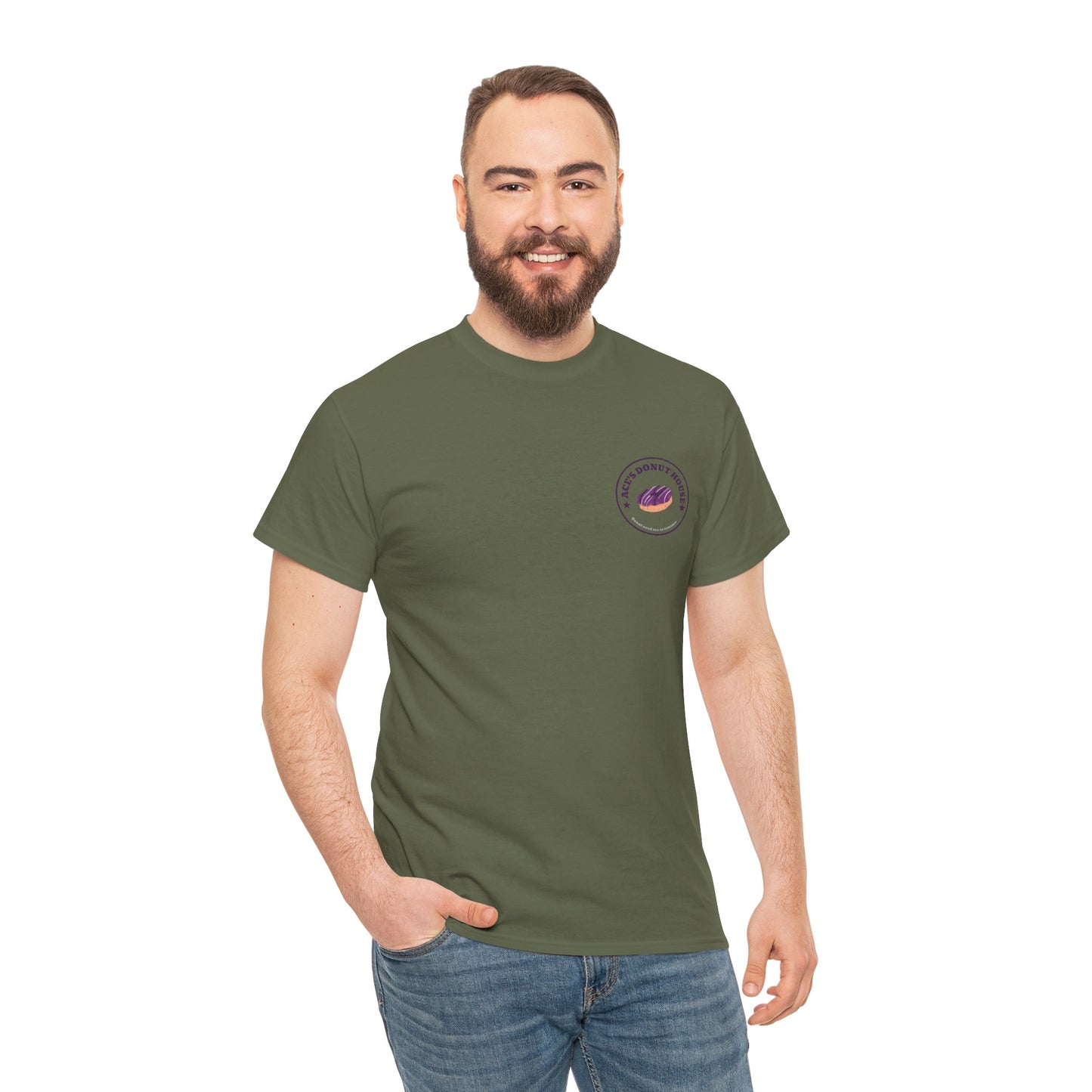 Unisex Heavy Cotton Tee - Ace and Aro fun tee "donut need sex or romance" Casual T-Shirt