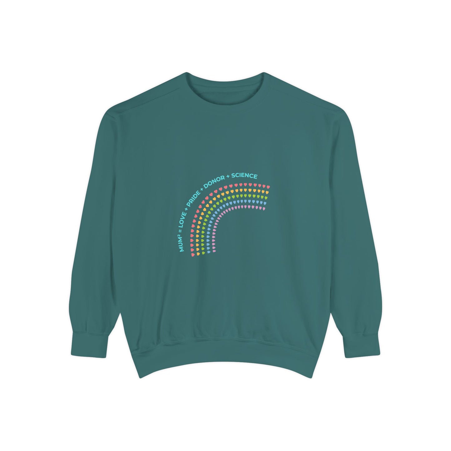 PRIDE MUMS2 Dot Rainbow Sweatshirt, Unisex Garment-Dyed Sweatshirt, Cozy Layering Piece, Perfect for Science Lovers, Gift for LGBTQ+ Ally