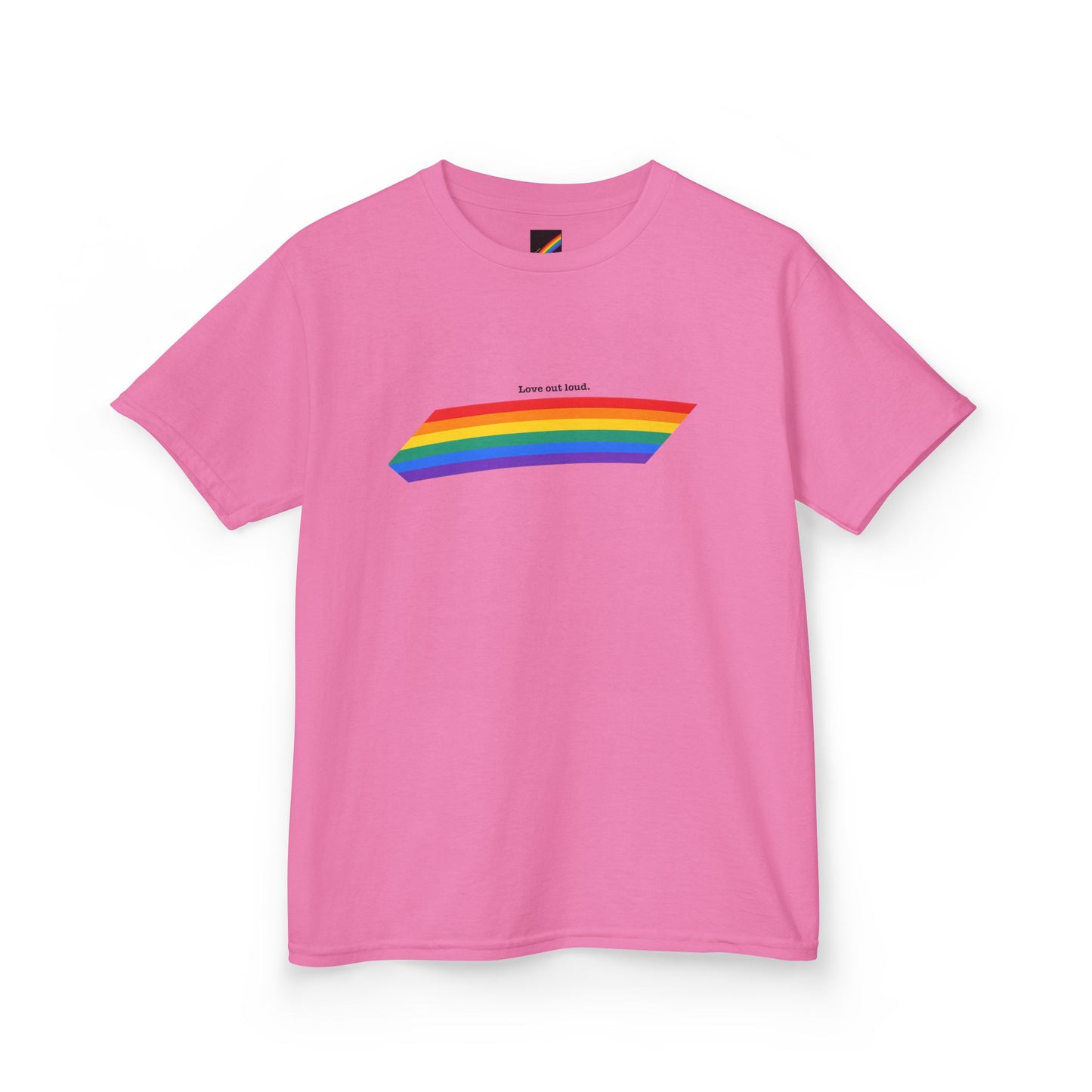 Kids Rainbow Graphic Tee - "Love out Loud" Design pride