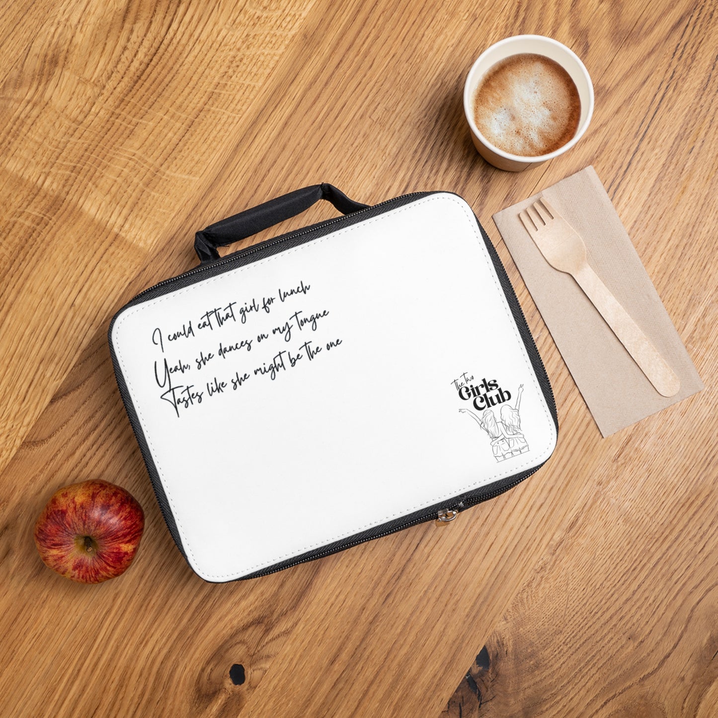 Two Girls Club lunch bag LGBTQ Queer & Here Proud lunch bag Stylish Lunch Bag for Foodies | "I Could Eat That Girl for Lunch" Design