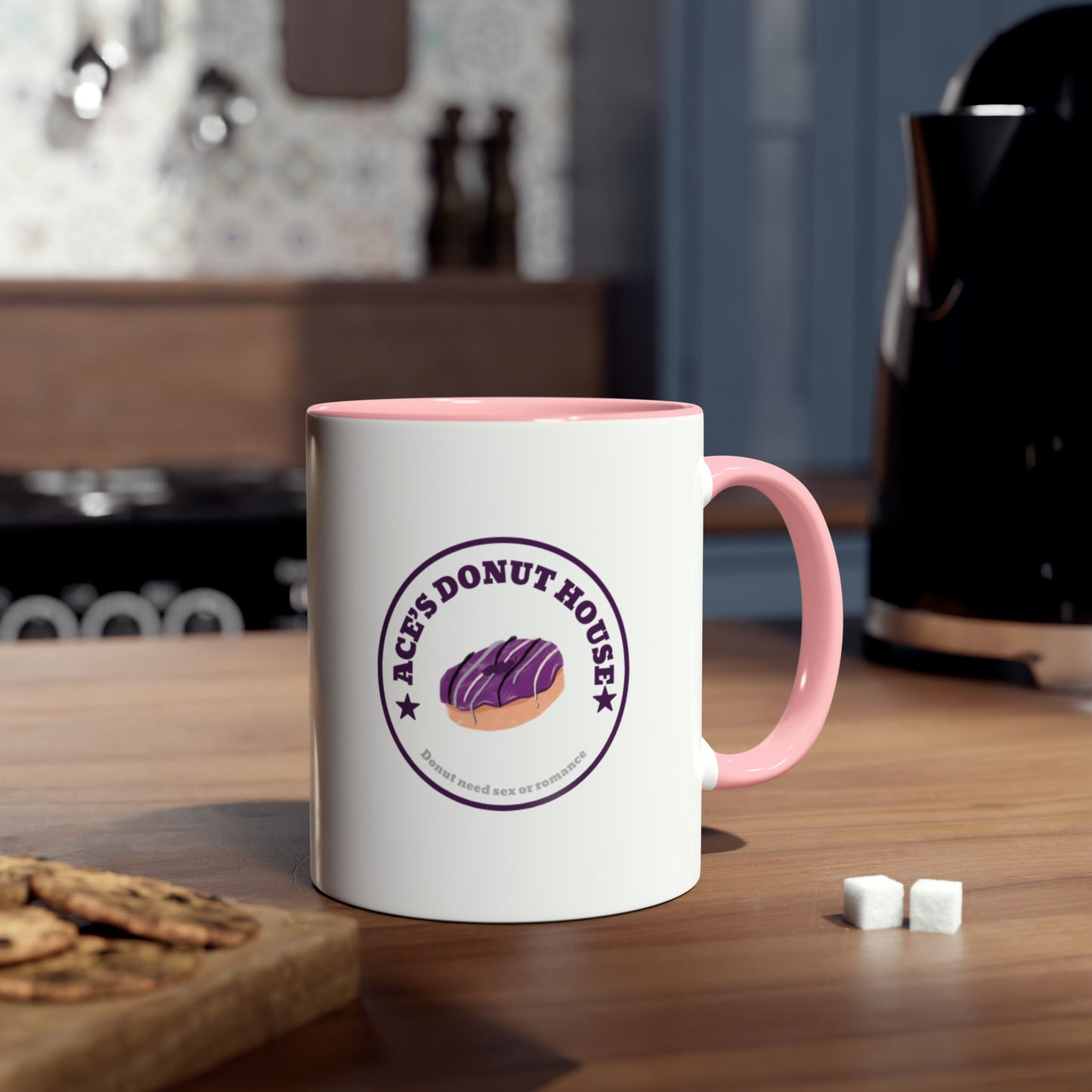 Mug - Asexual Pride Donut Pun Two-Tone Coffee Mug, 11oz