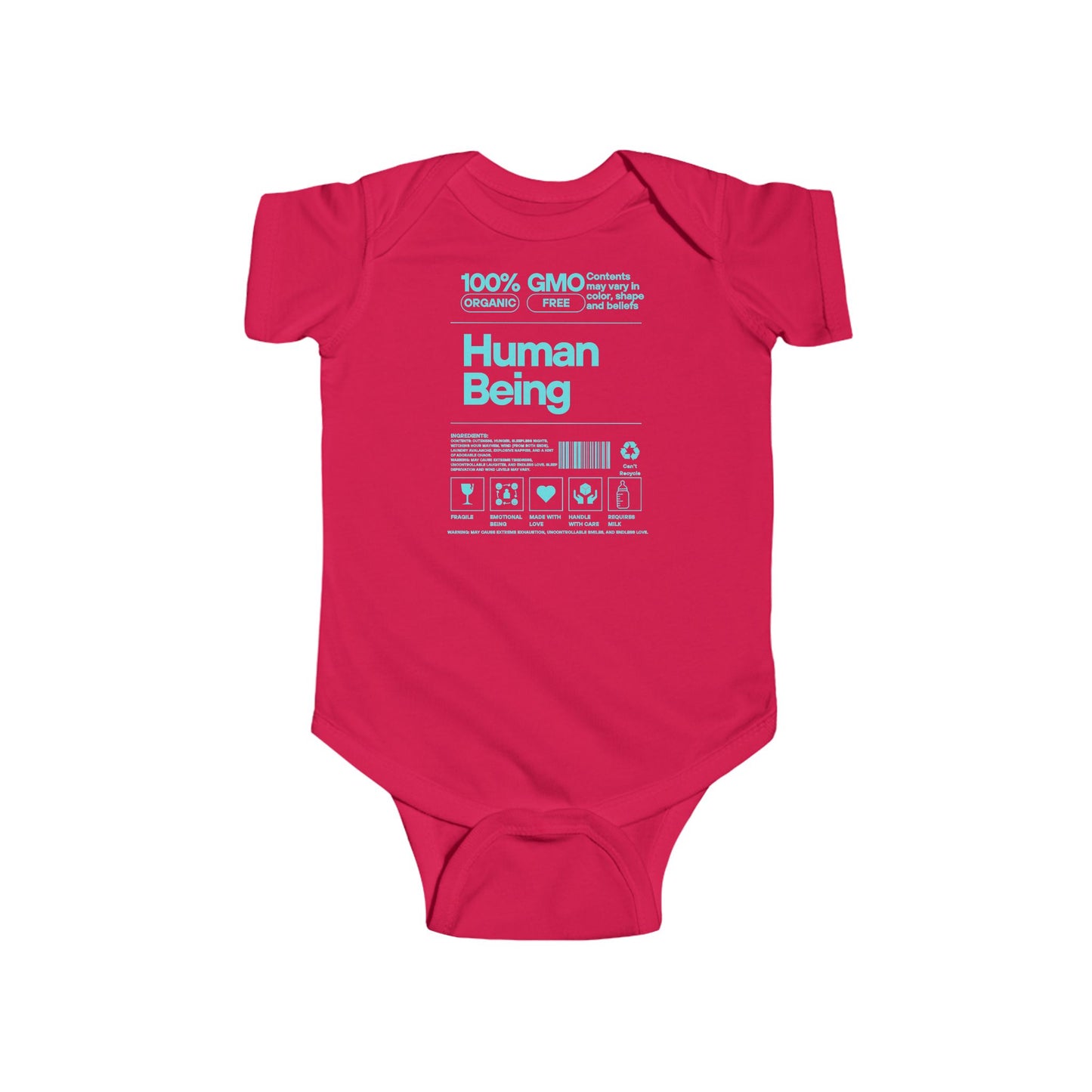 Funny Human Being Logo Infant Bodysuit, Baby Grow Gift, Cute Newborn Romper, Infant One-Piece Outfit, Toddler Jumpsuit, Gender Neutral Baby