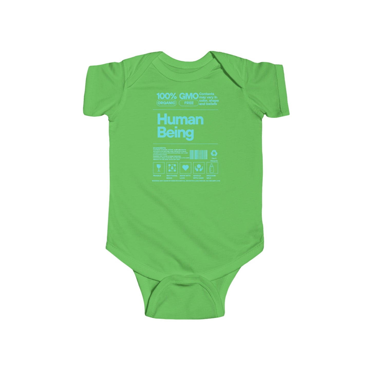 Funny Human Being Logo Infant Bodysuit, Baby Grow Gift, Cute Newborn Romper, Infant One-Piece Outfit, Toddler Jumpsuit, Gender Neutral Baby