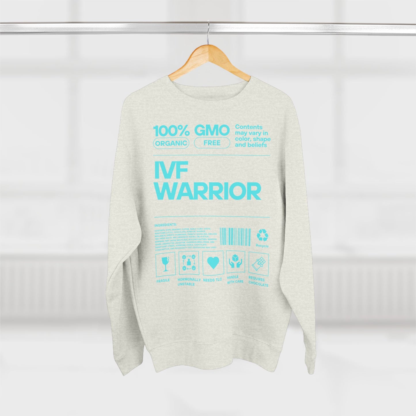 IVF Warrior Crewneck Sweatshirt, Infertility Awareness Jumper, Fertility Support Pullover, TTC Gift Shirt, IVF Survivor Sweater