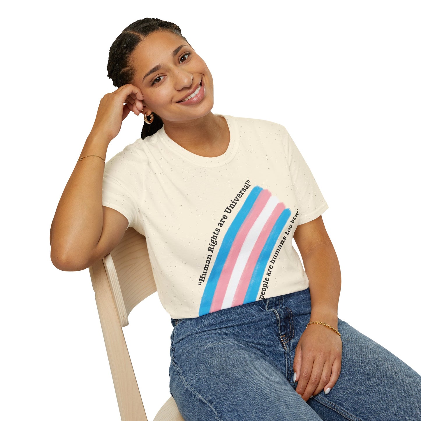 Unisex Softstyle T-Shirt - Trans Rights are Human Rights, Human Rights are Universal, LGBTQ+ Pride, Comfortable Casual Wear