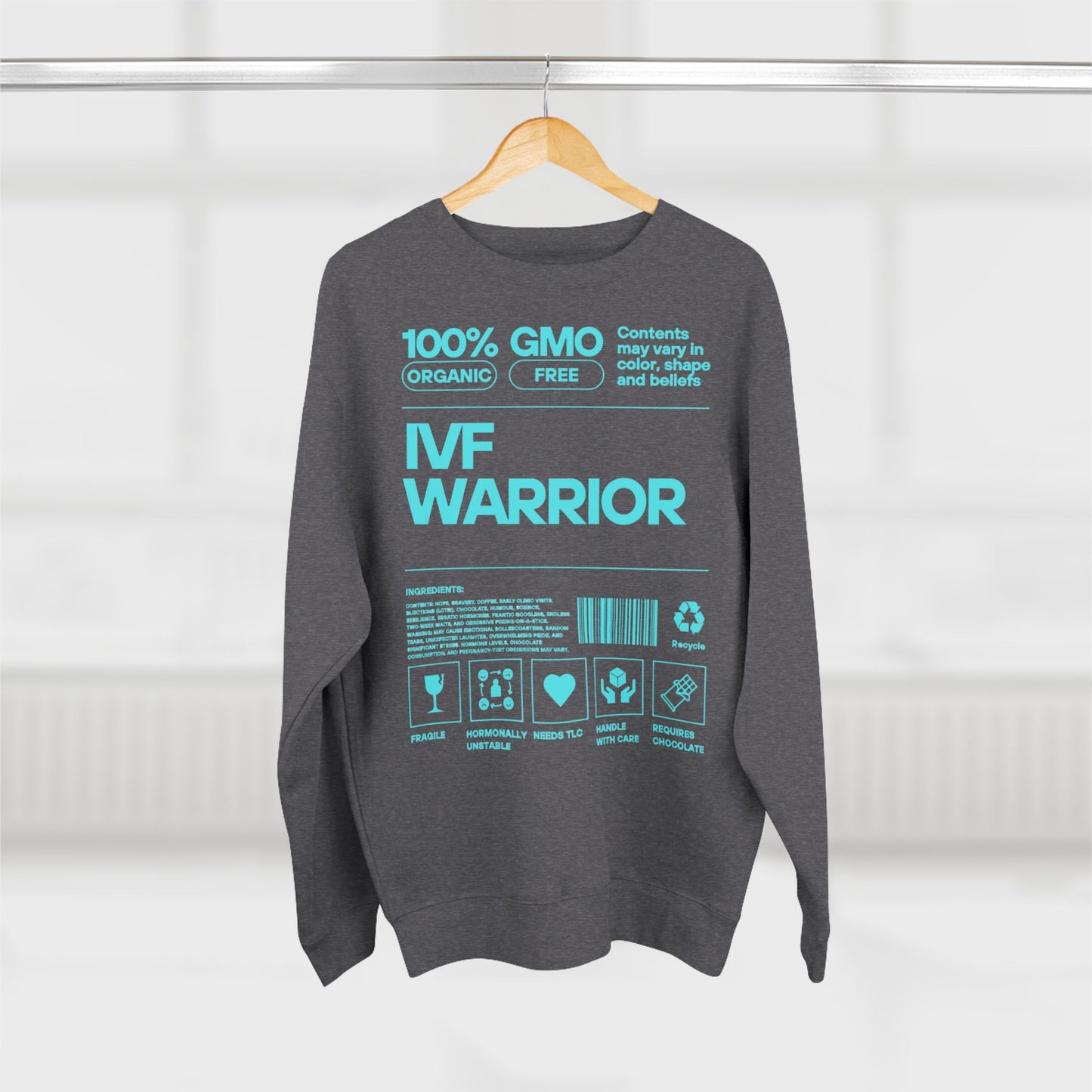IVF Warrior Crewneck Sweatshirt, Infertility Awareness Jumper, Fertility Support Pullover, TTC Gift Shirt, IVF Survivor Sweater