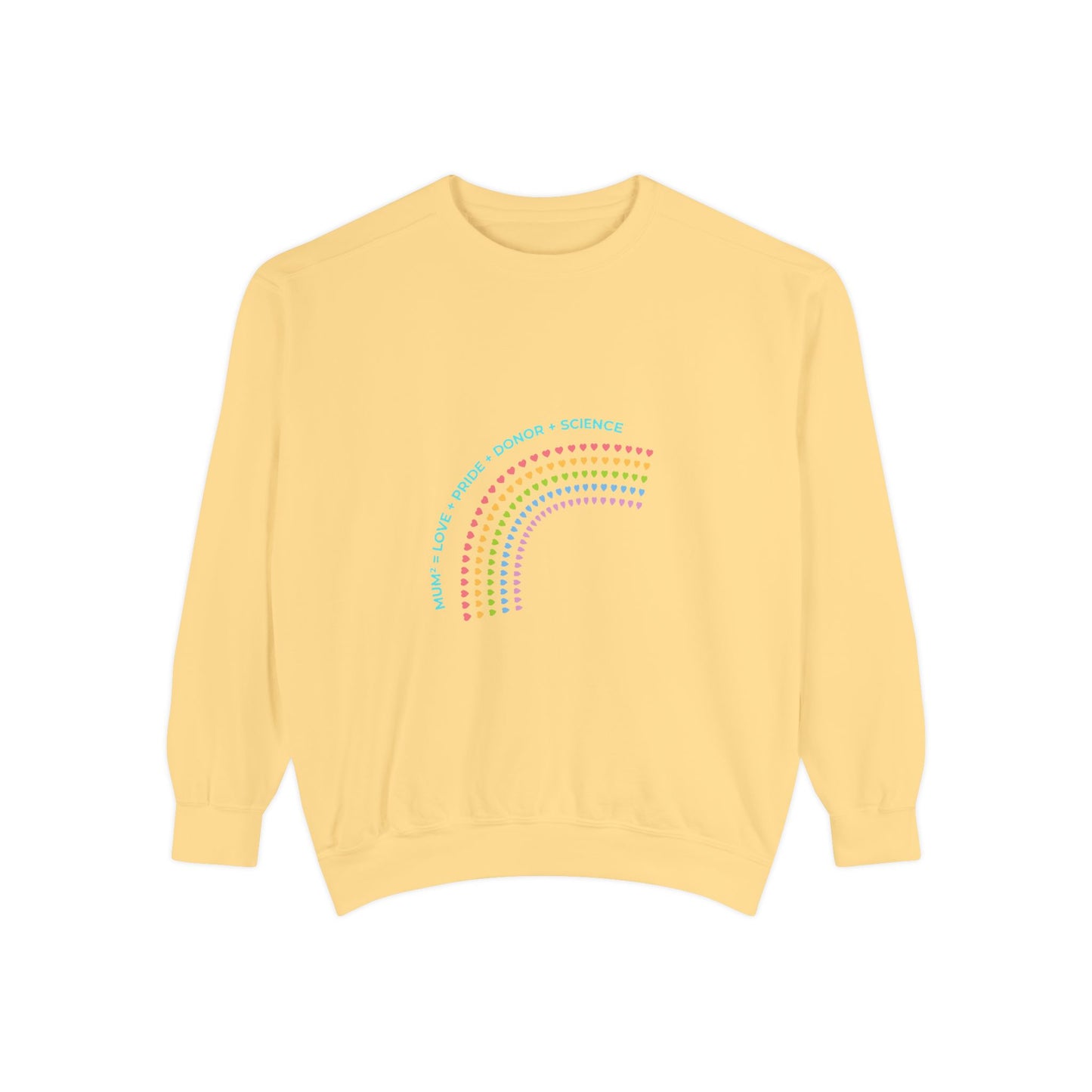 PRIDE MUMS2 Dot Rainbow Sweatshirt, Unisex Garment-Dyed Sweatshirt, Cozy Layering Piece, Perfect for Science Lovers, Gift for LGBTQ+ Ally