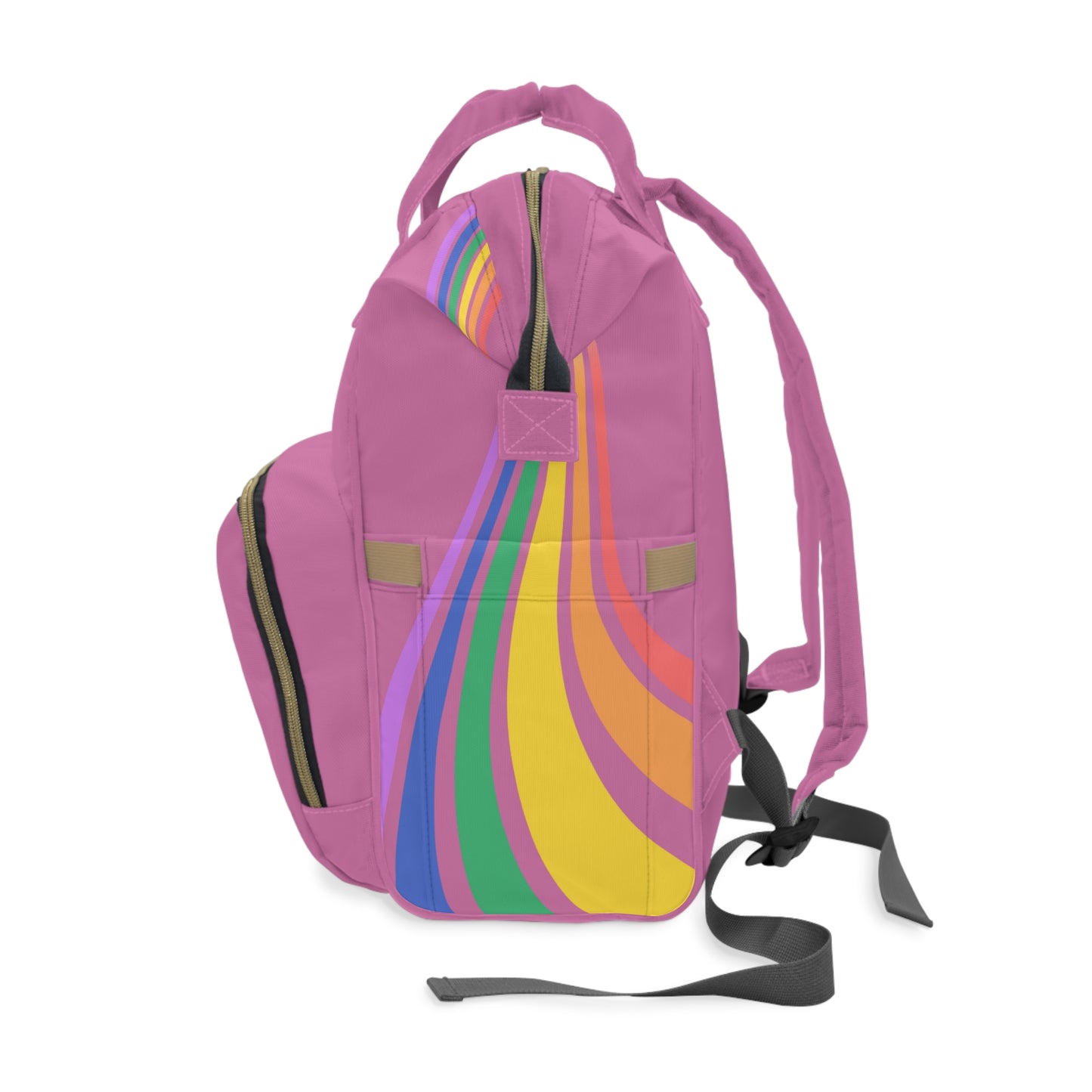 Gay Mum Diaper Backpack with Fun Warning Design