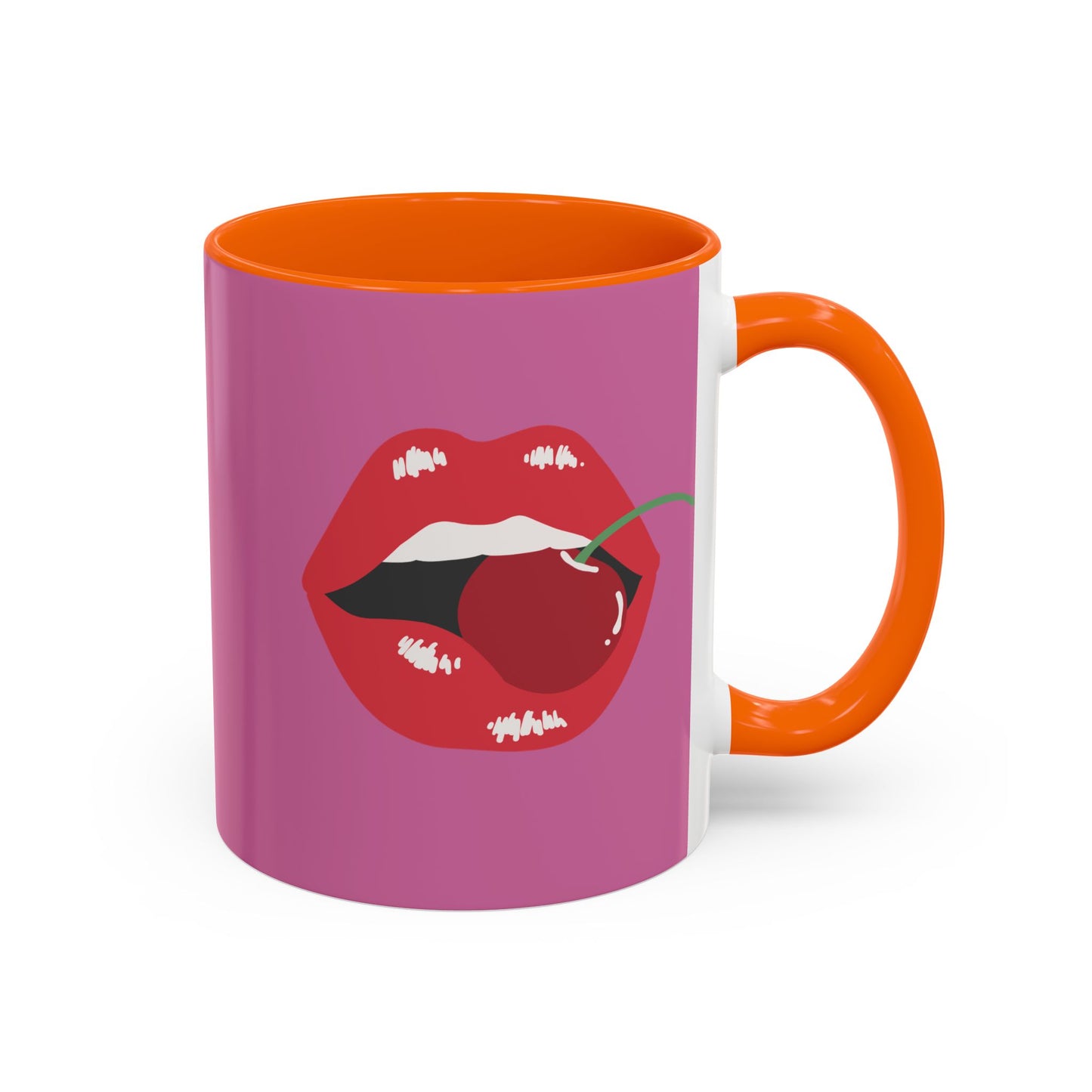 LGBT kiss girls Rainbow & Cherry Accent Coffee Mug - 11oz & 15oz