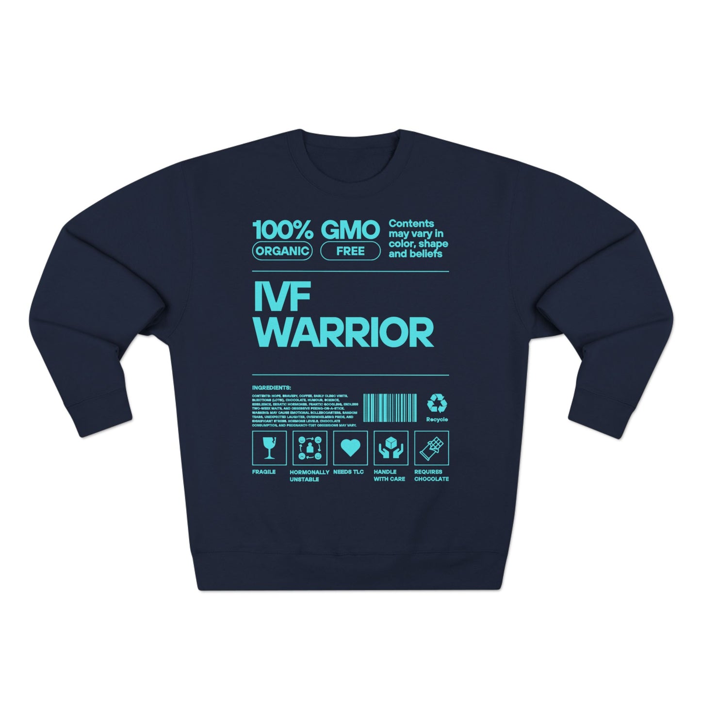 IVF Warrior Crewneck Sweatshirt, Infertility Awareness Jumper, Fertility Support Pullover, TTC Gift Shirt, IVF Survivor Sweater