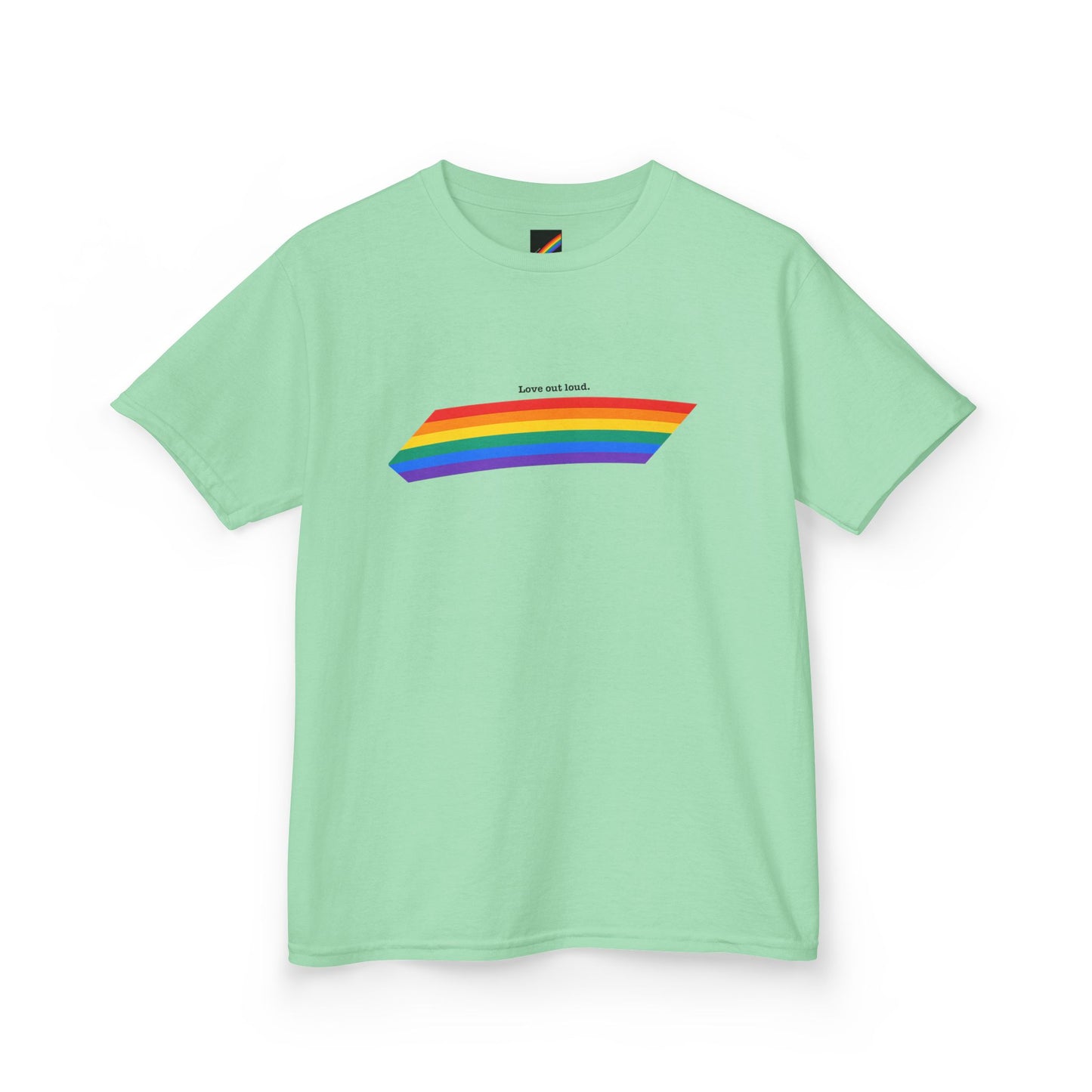 Kids Rainbow Graphic Tee - "Love out Loud" Design pride