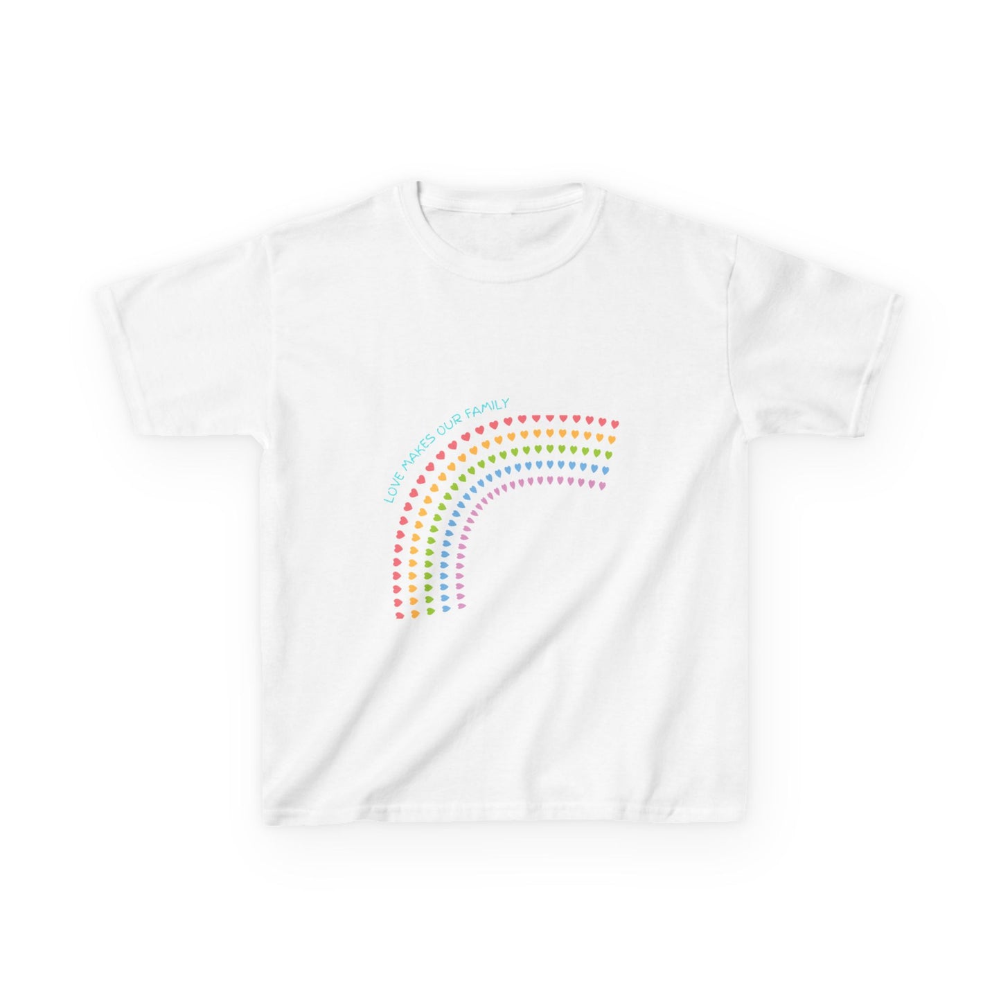PRIDE FAMILY KIDS Rainbow Heart Kids T-Shirt | Fun Family Shirt, Kids Apparel, Birthday Gift, Unique Style, Rainbow Design