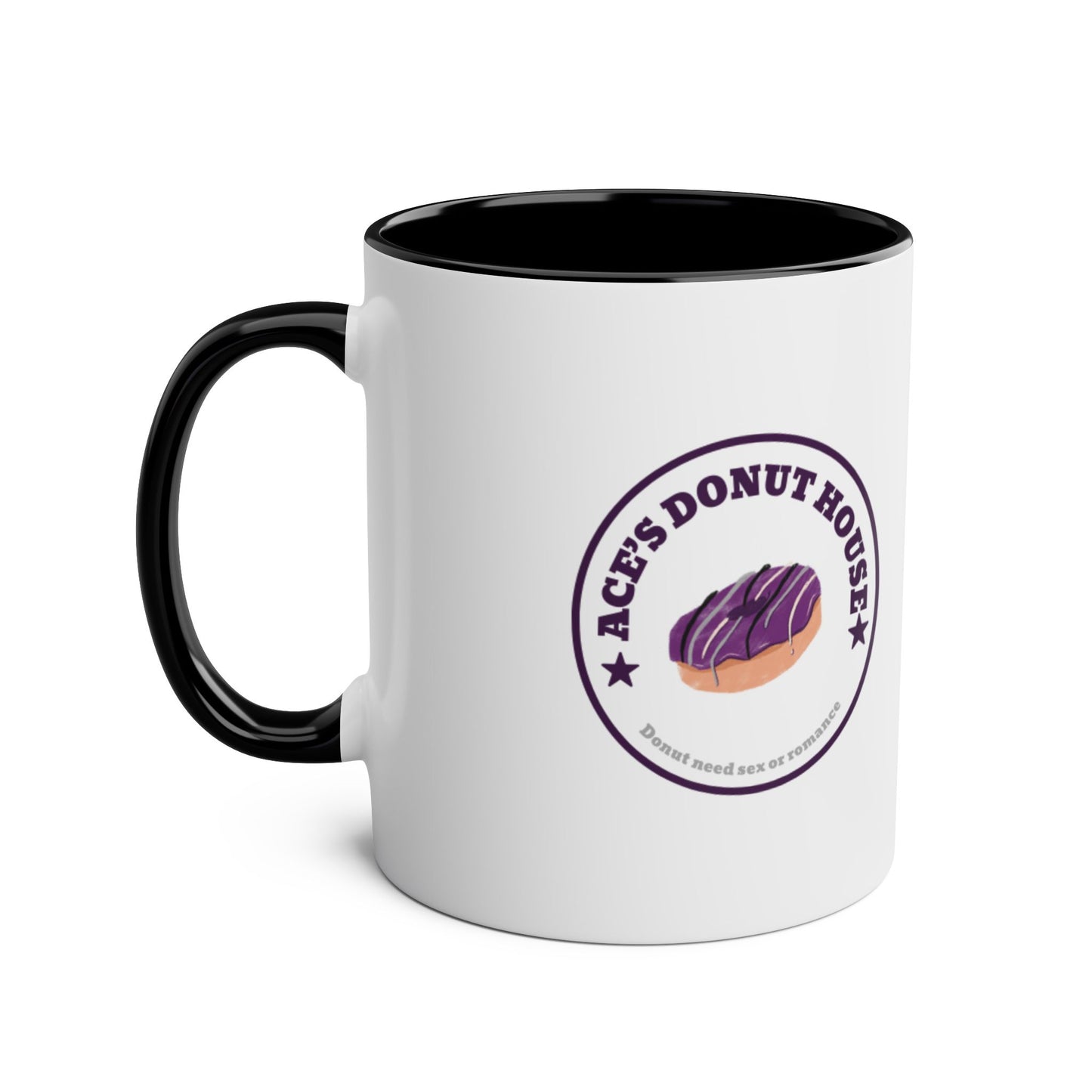 Mug - Asexual Pride Donut Pun Two-Tone Coffee Mug, 11oz