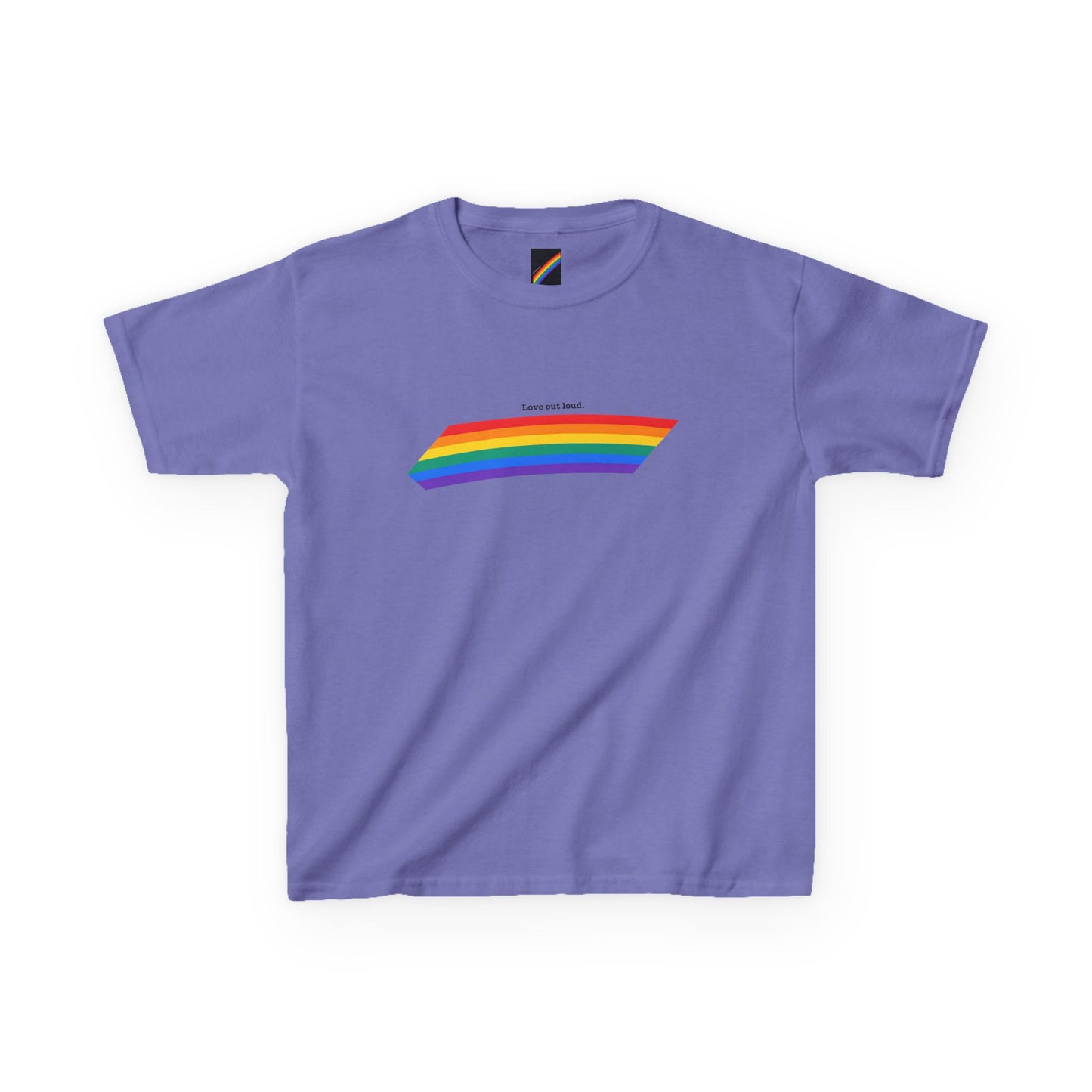Kids Rainbow Graphic Tee - "Love out Loud" Design pride