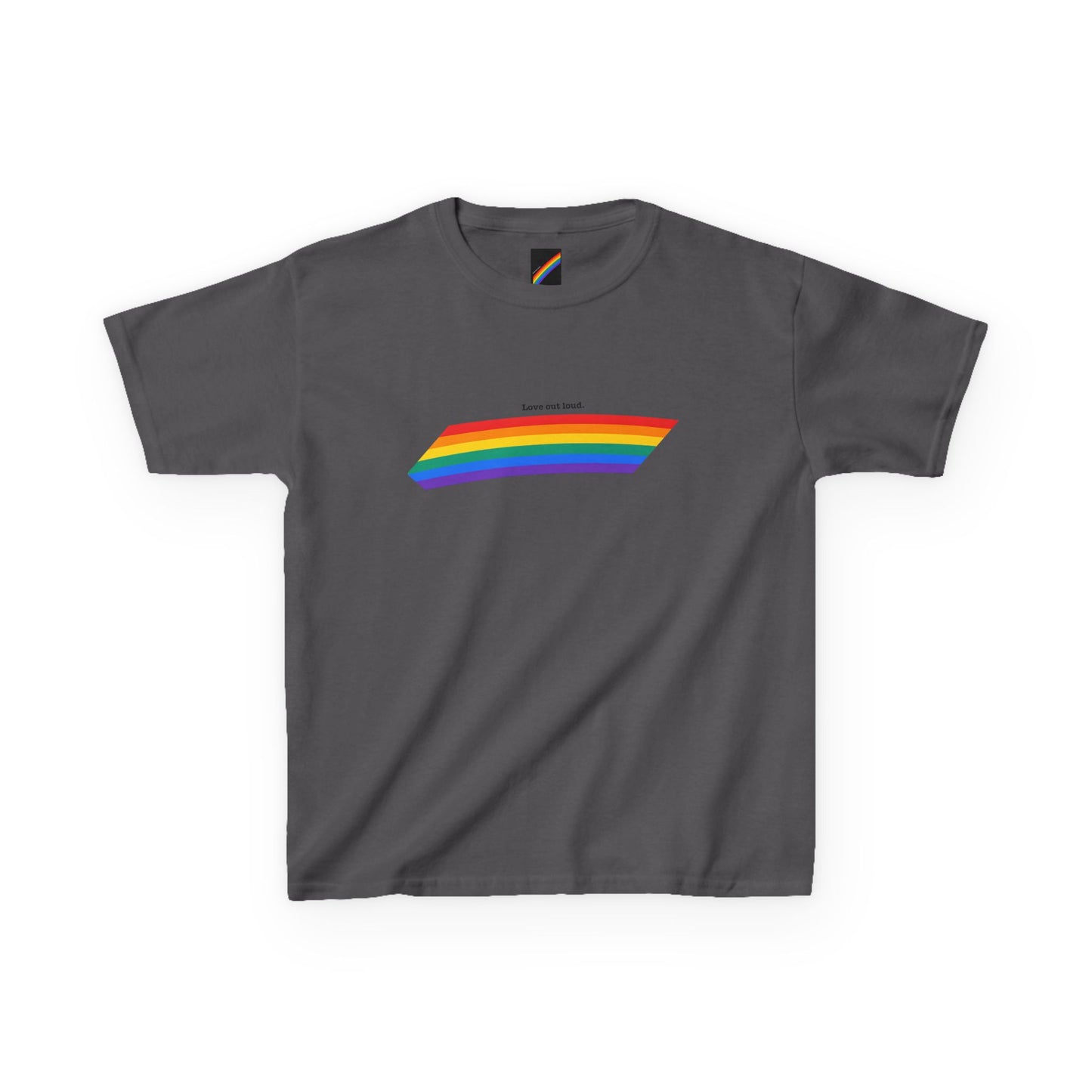 Kids Rainbow Graphic Tee - "Love out Loud" Design pride