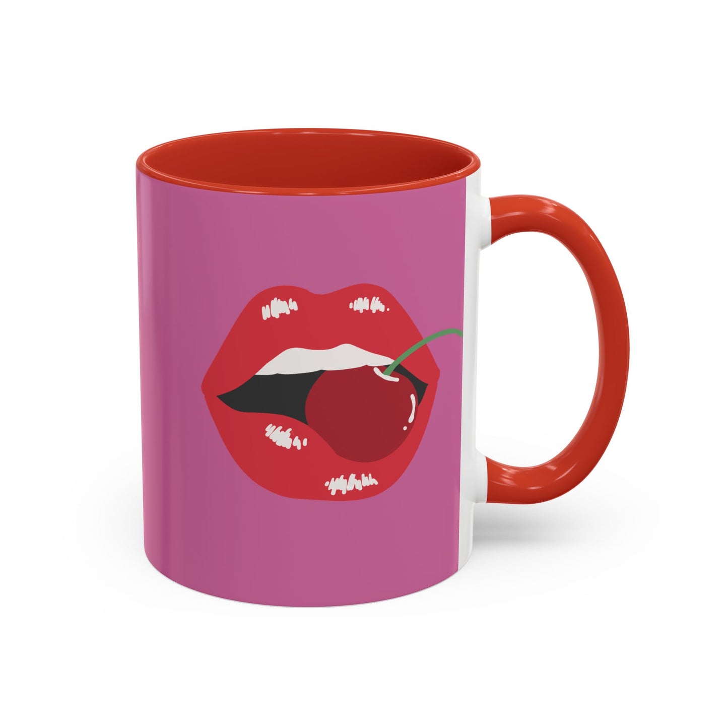 LGBT kiss girls Rainbow & Cherry Accent Coffee Mug - 11oz & 15oz
