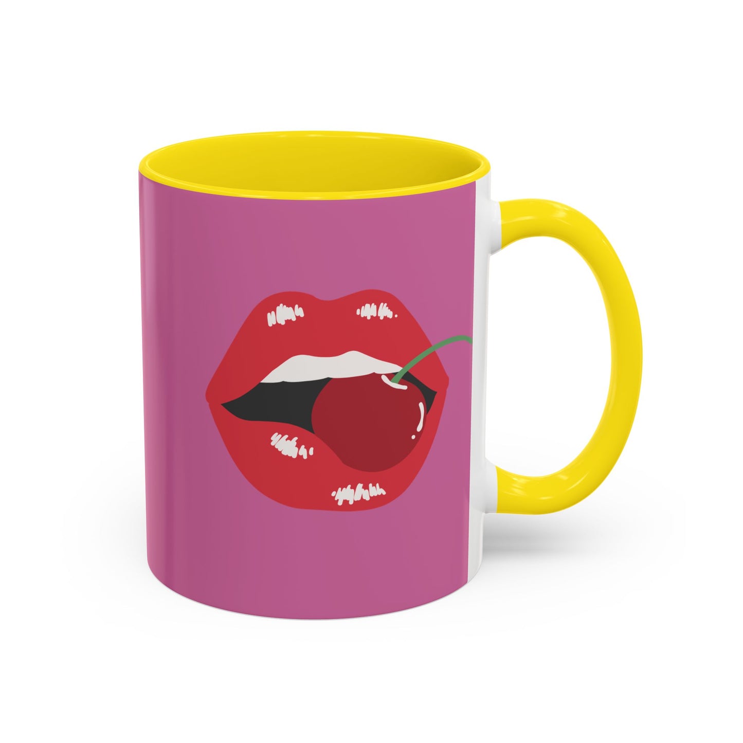 LGBT kiss girls Rainbow & Cherry Accent Coffee Mug - 11oz & 15oz