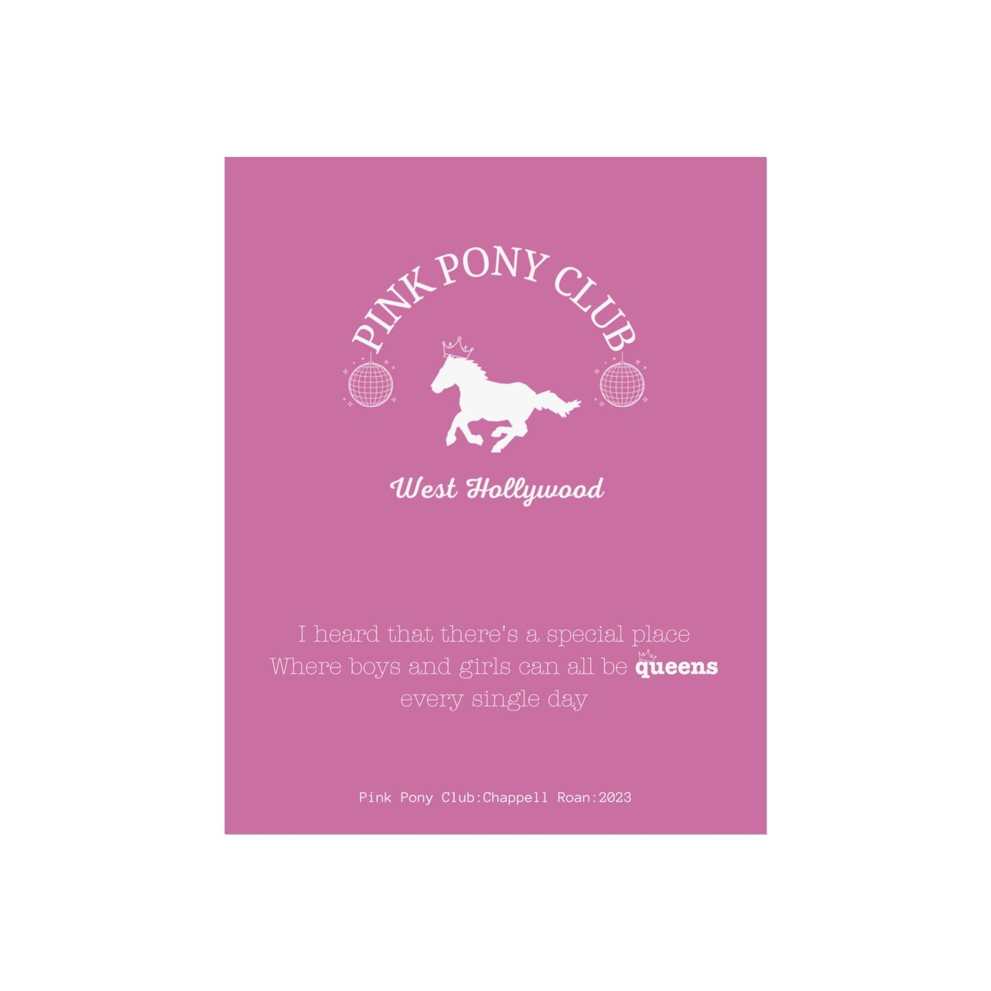 Pink Pony Club Fine Art Poster - Whimsical Wall Decor for Queer Spaces