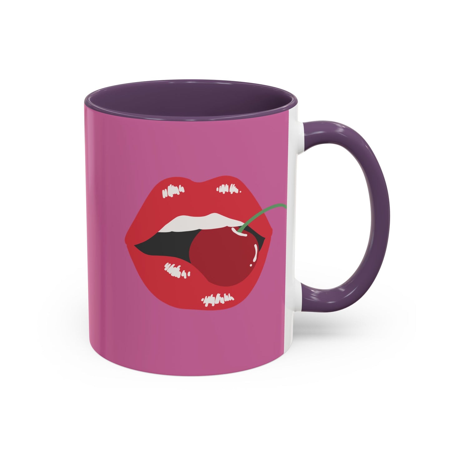 LGBT kiss girls Rainbow & Cherry Accent Coffee Mug - 11oz & 15oz