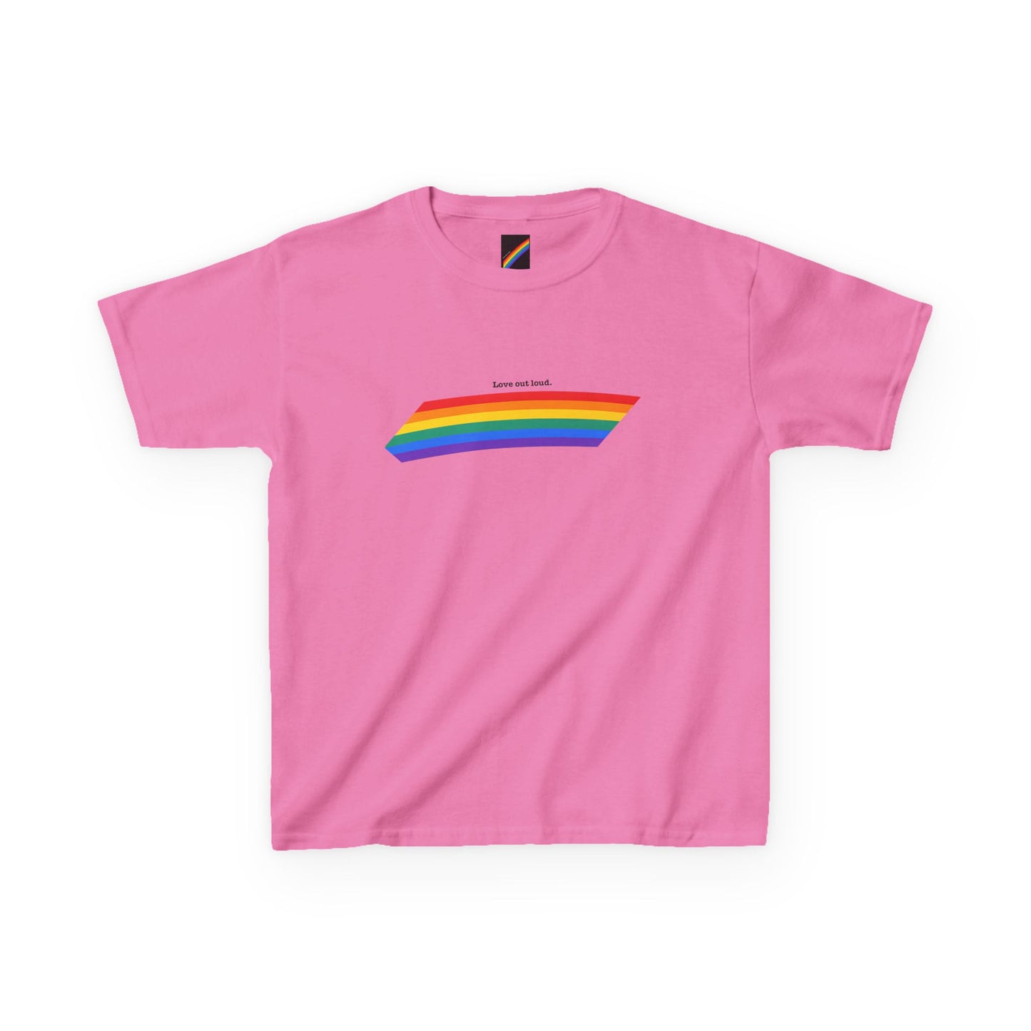 Kids Rainbow Graphic Tee - "Love out Loud" Design pride