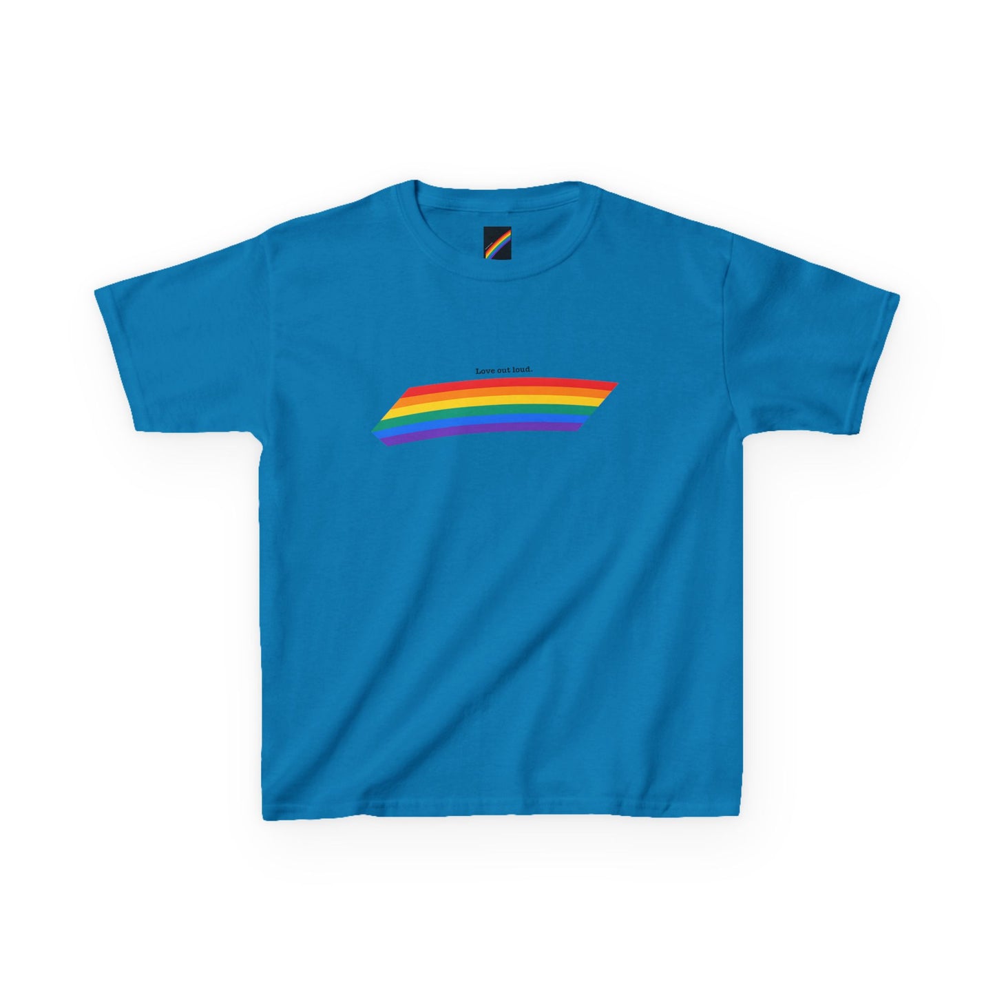 Kids Rainbow Graphic Tee - "Love out Loud" Design pride