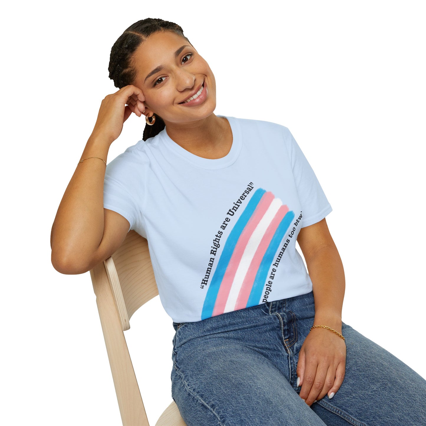 Unisex Softstyle T-Shirt - Trans Rights are Human Rights, Human Rights are Universal, LGBTQ+ Pride, Comfortable Casual Wear