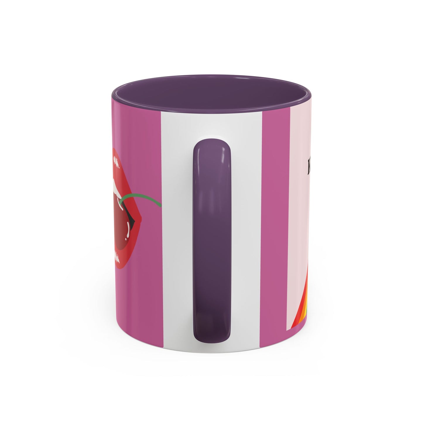 LGBT kiss girls Rainbow & Cherry Accent Coffee Mug - 11oz & 15oz