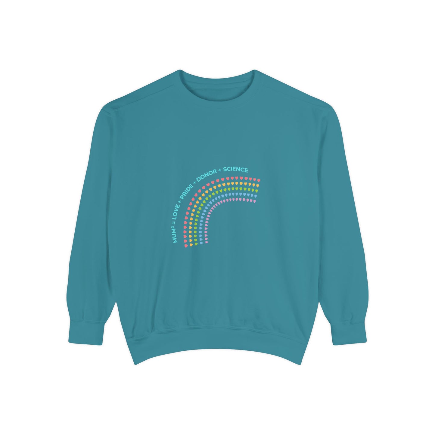 PRIDE MUMS2 Dot Rainbow Sweatshirt, Unisex Garment-Dyed Sweatshirt, Cozy Layering Piece, Perfect for Science Lovers, Gift for LGBTQ+ Ally