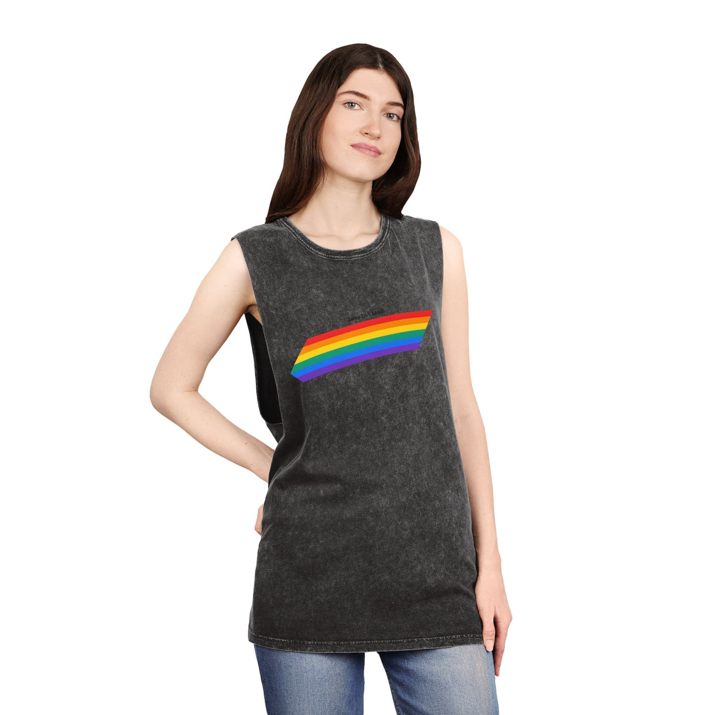 Unisex Stonewash Rainbow Pride Tank Top - Pride Apparel, Summer Essential