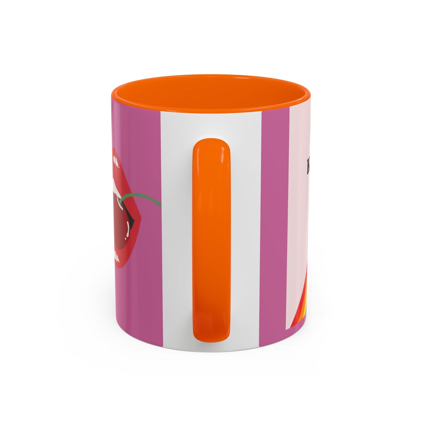 LGBT kiss girls Rainbow & Cherry Accent Coffee Mug - 11oz & 15oz