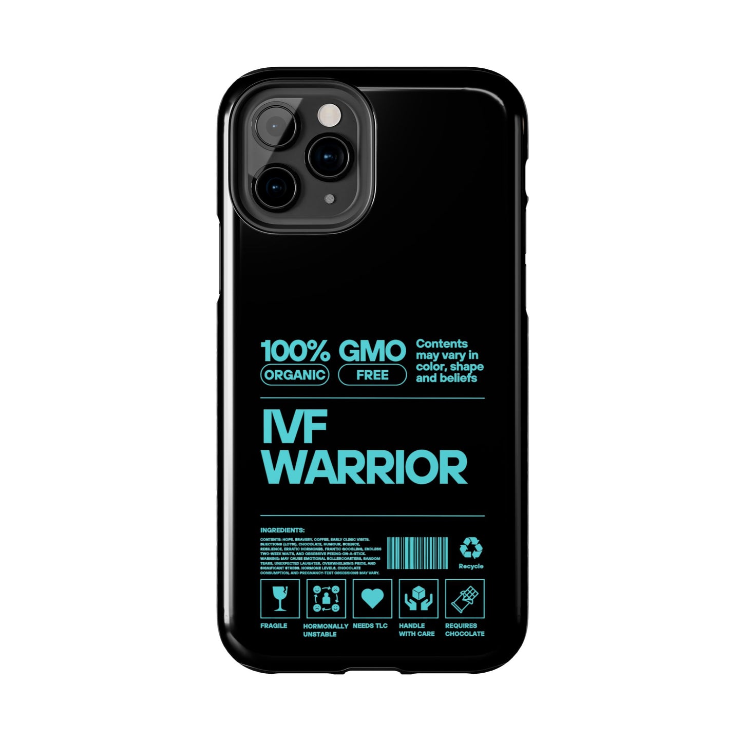 Mint IVF Warrior Tough Phone Case - Empowering Gift for Fertility Journey, IVF Support, Organic Design, Personalized Cases, Motivational Art