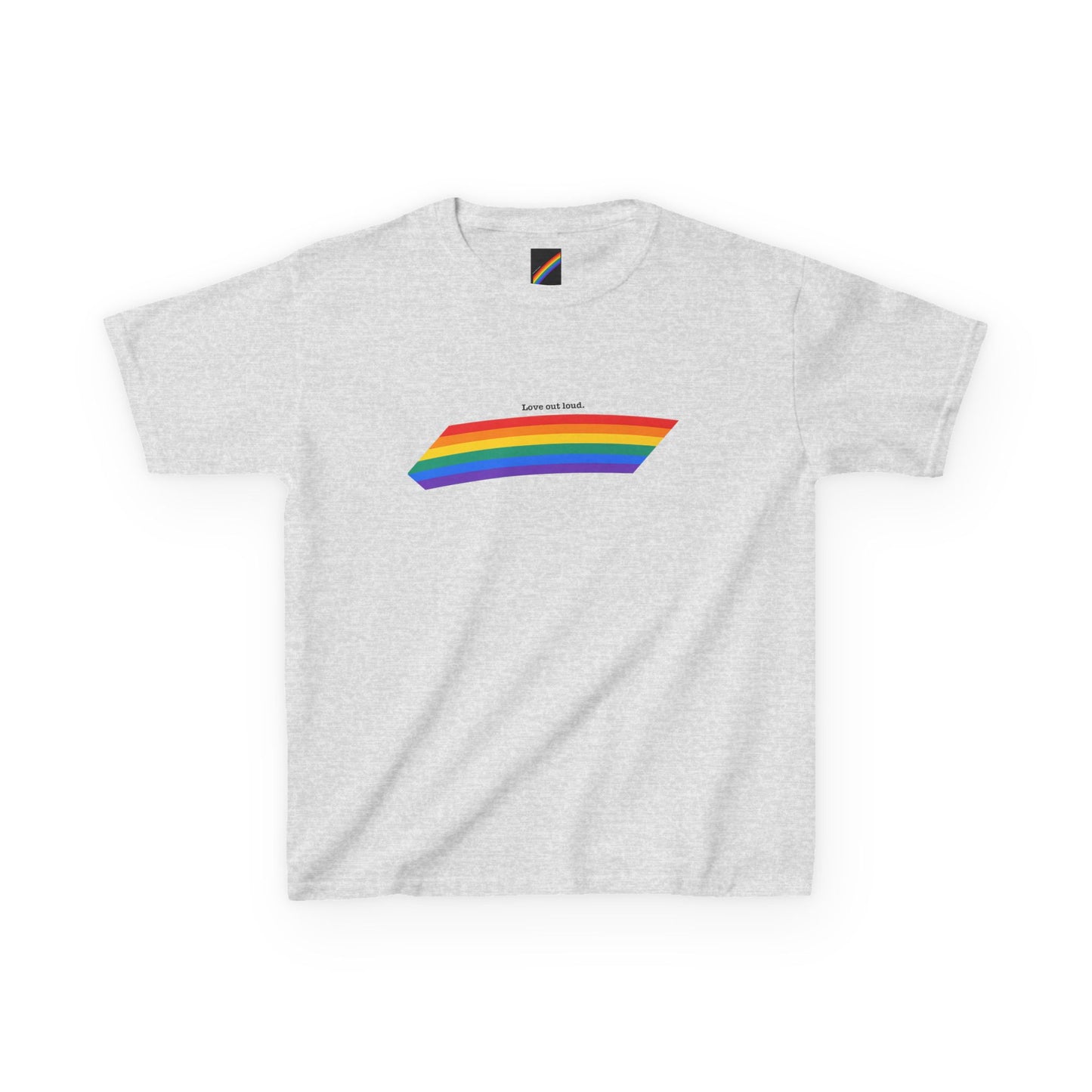 Kids Rainbow Graphic Tee - "Love out Loud" Design pride