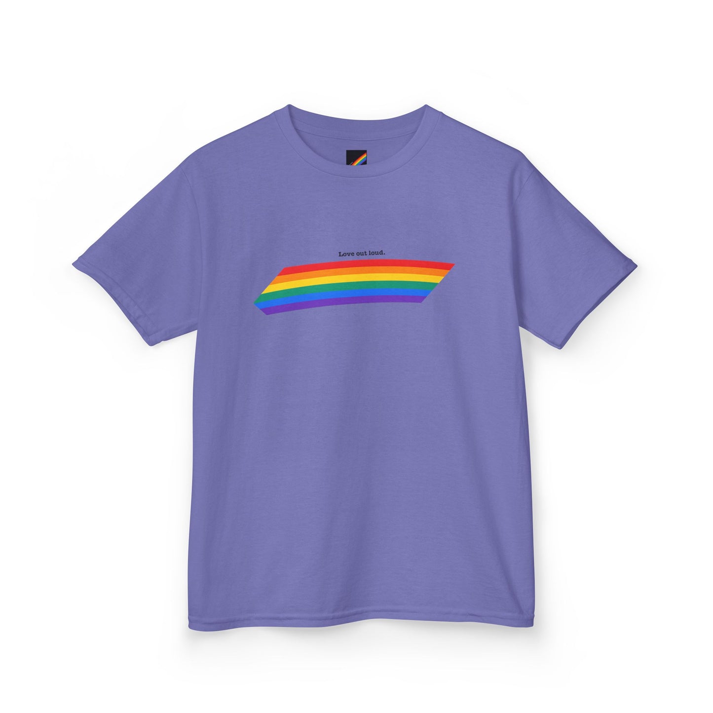 Kids Rainbow Graphic Tee - "Love out Loud" Design pride