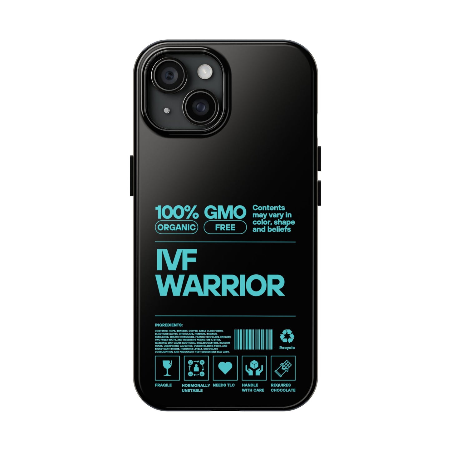 Mint IVF Warrior Tough Phone Case - Empowering Gift for Fertility Journey, IVF Support, Organic Design, Personalized Cases, Motivational Art