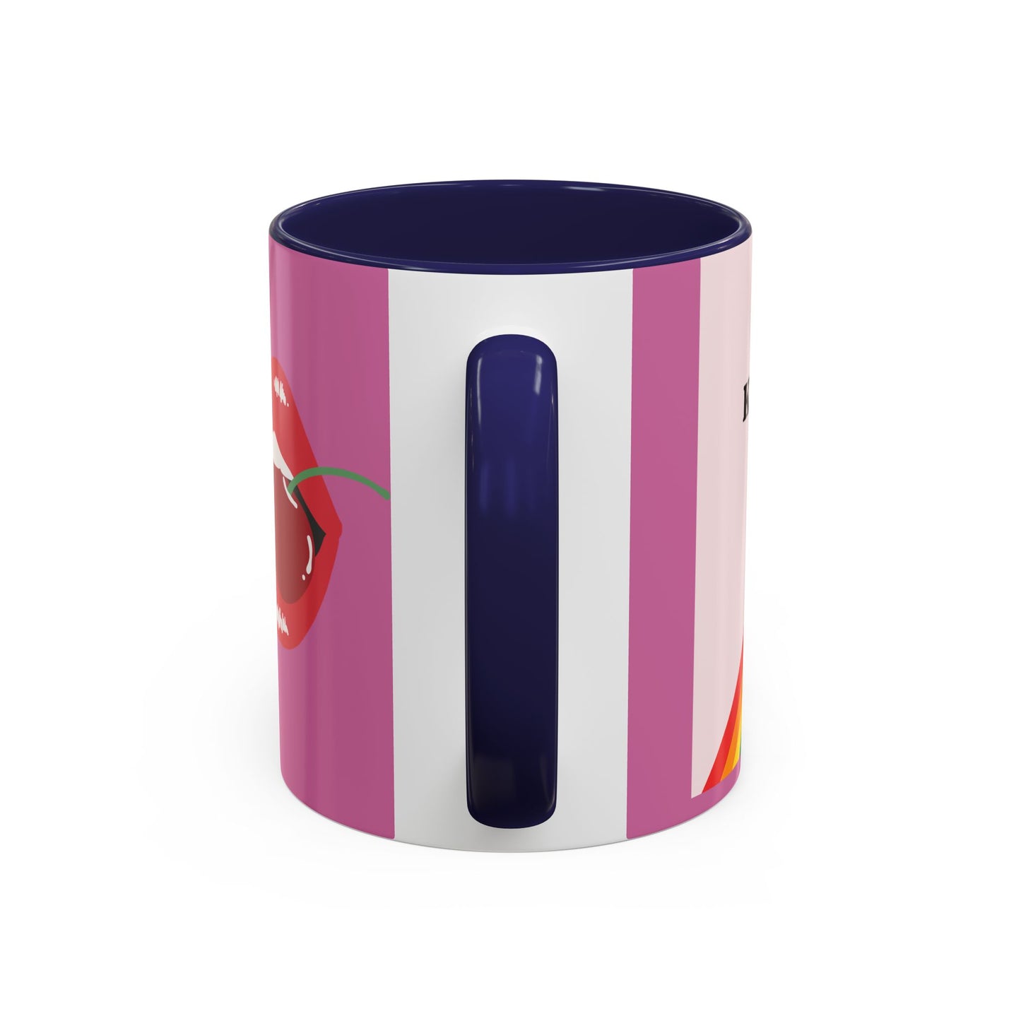 LGBT kiss girls Rainbow & Cherry Accent Coffee Mug - 11oz & 15oz