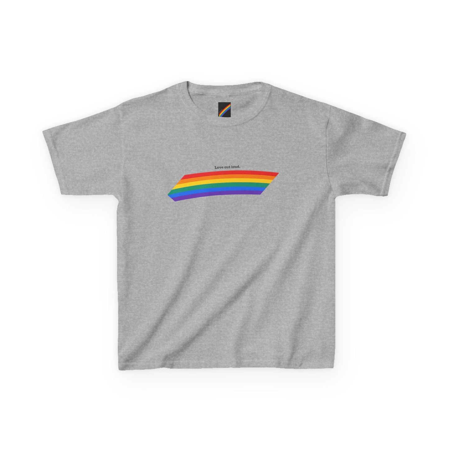 Kids Rainbow Graphic Tee - "Love out Loud" Design pride